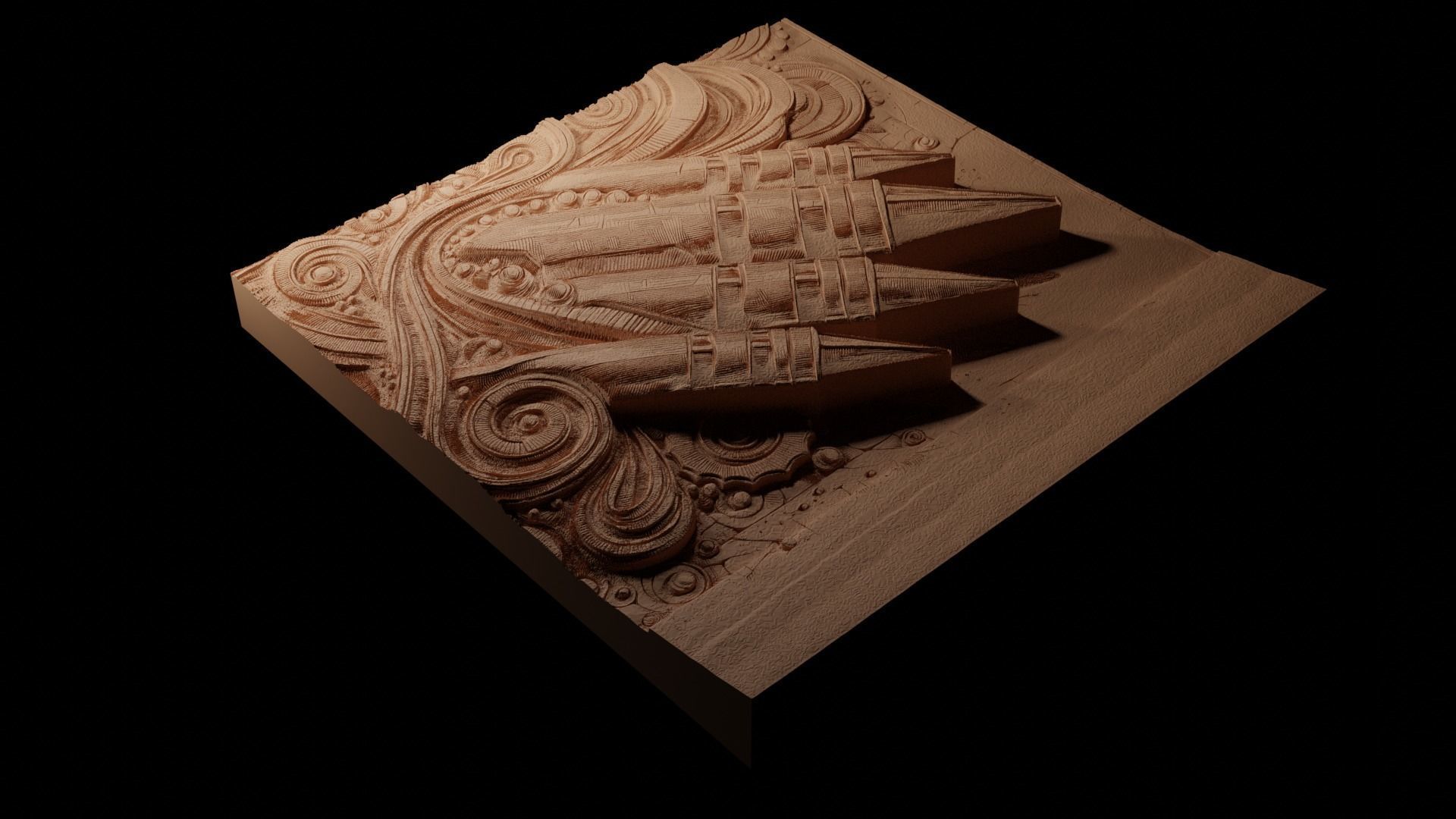 Crayon CNC 3d Print High Relief Sand Casting 3D print model_1