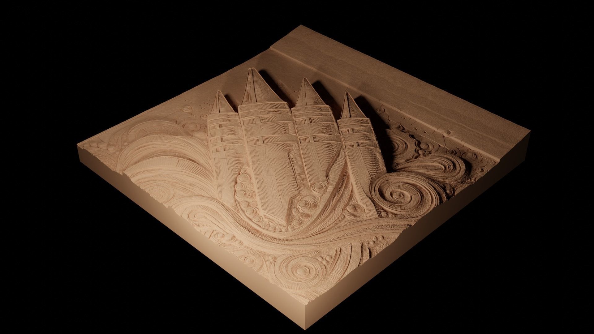 Crayon CNC 3d Print High Relief Sand Casting 3D print model_2