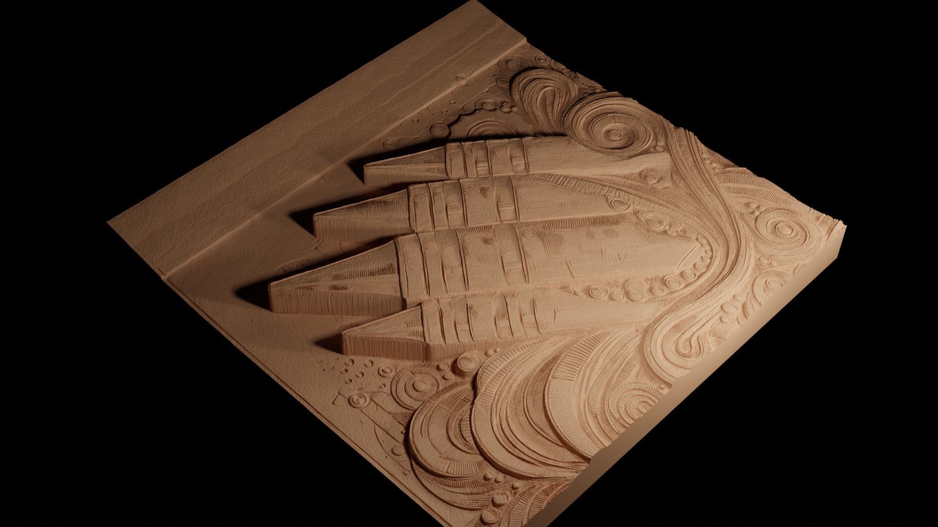 Crayon CNC 3d Print High Relief Sand Casting 3D print model_4