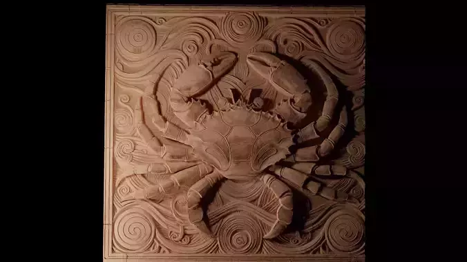 Crab CNC 3d Print High Relief Sand Casting 3D print model