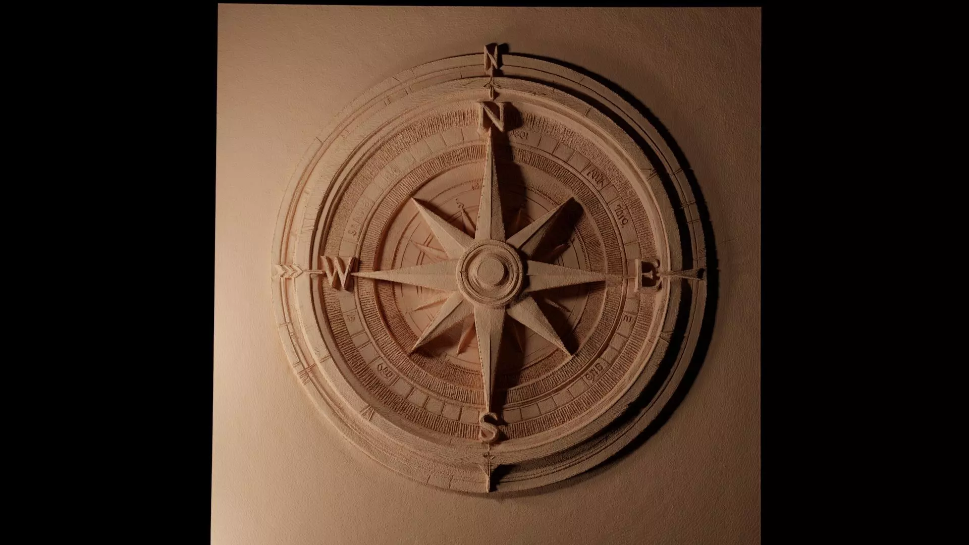 Compass 02 CNC 3d Print High Relief Sand Casting 3D print model_0