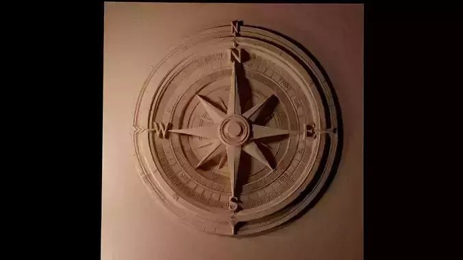 Compass 02 CNC 3d Print High Relief Sand Casting 3D print model