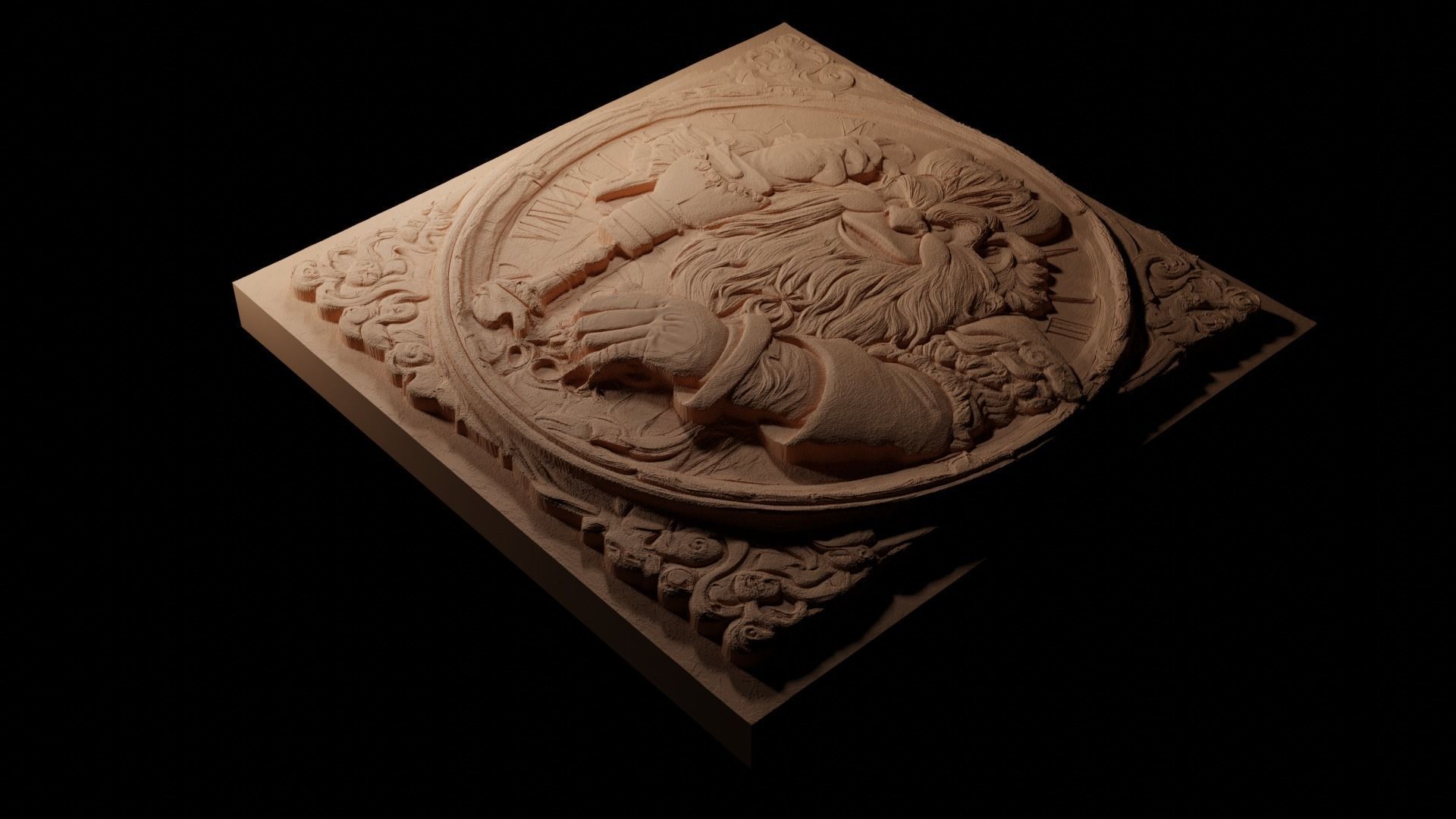 Cogsworth CNC 3d Print High Relief Sand Casting 3D print model_1