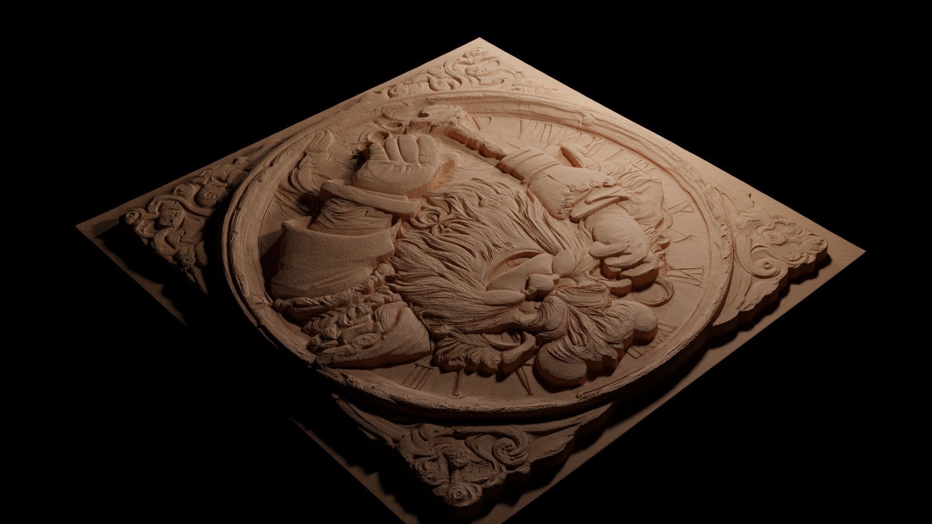 Cogsworth CNC 3d Print High Relief Sand Casting 3D print model_3