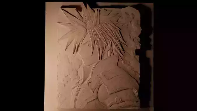 Cloud Strife FFVII CNC 3d Print High Relief Sand Casting