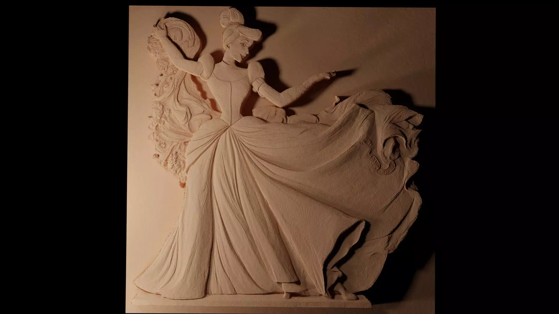 Cinderella CNC 3d Print High Relief Sand Casting 3D print model_0