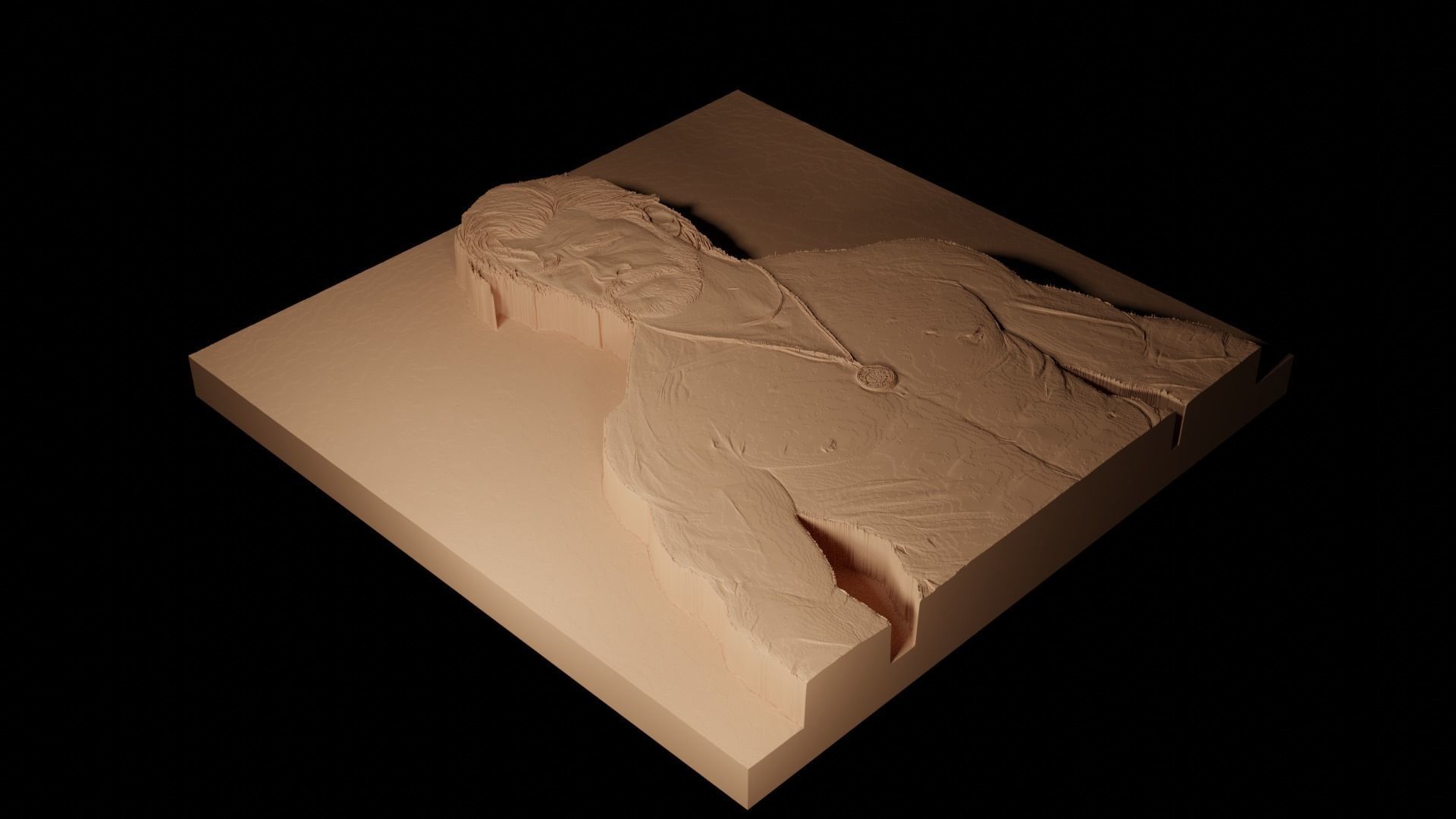 Chris Hemsworth CNC 3d Print High Relief Sand Casting 3D print model_2