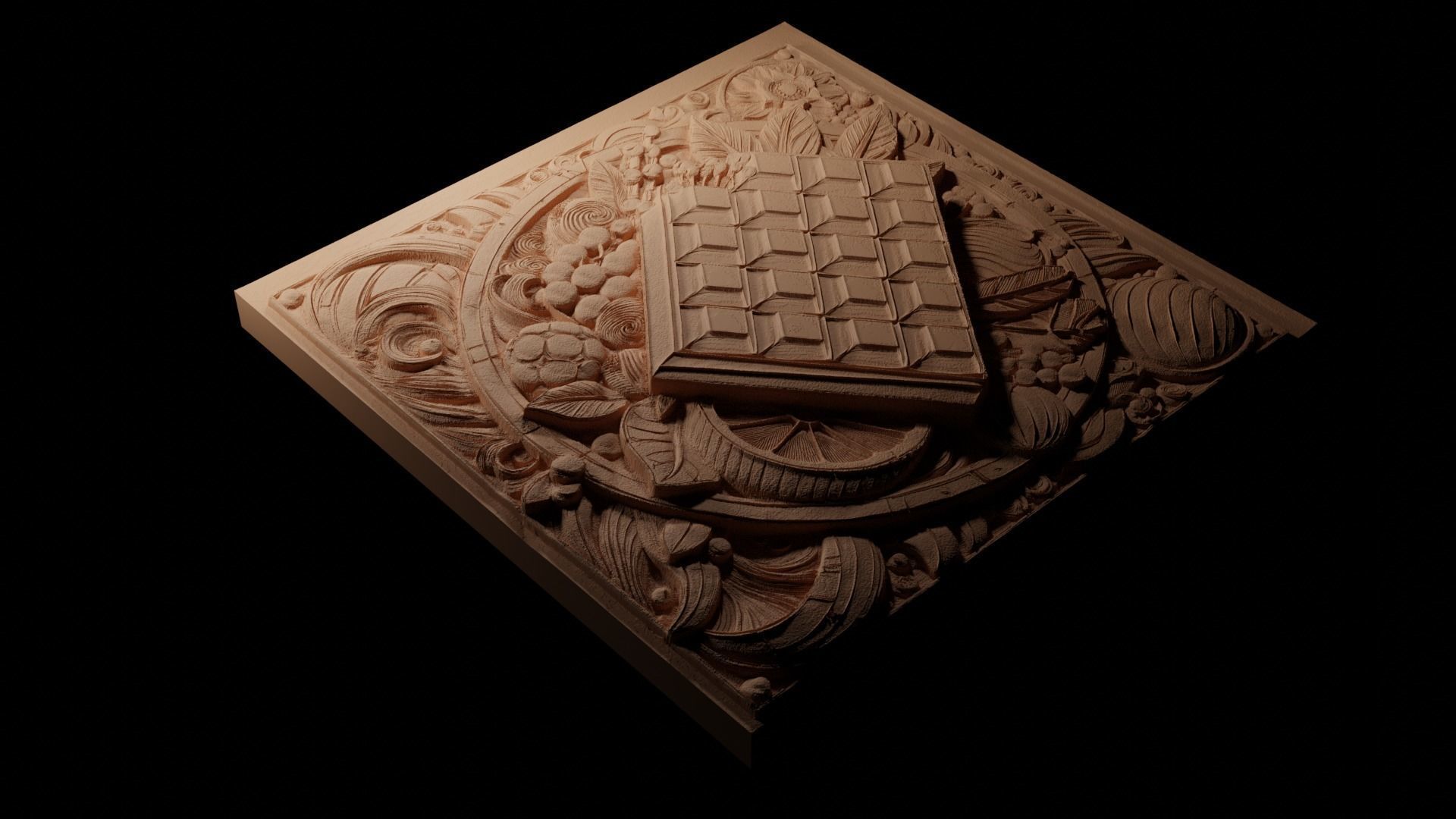 Chocolate 02 CNC 3d Print High Relief Sand Casting 3D print model_1