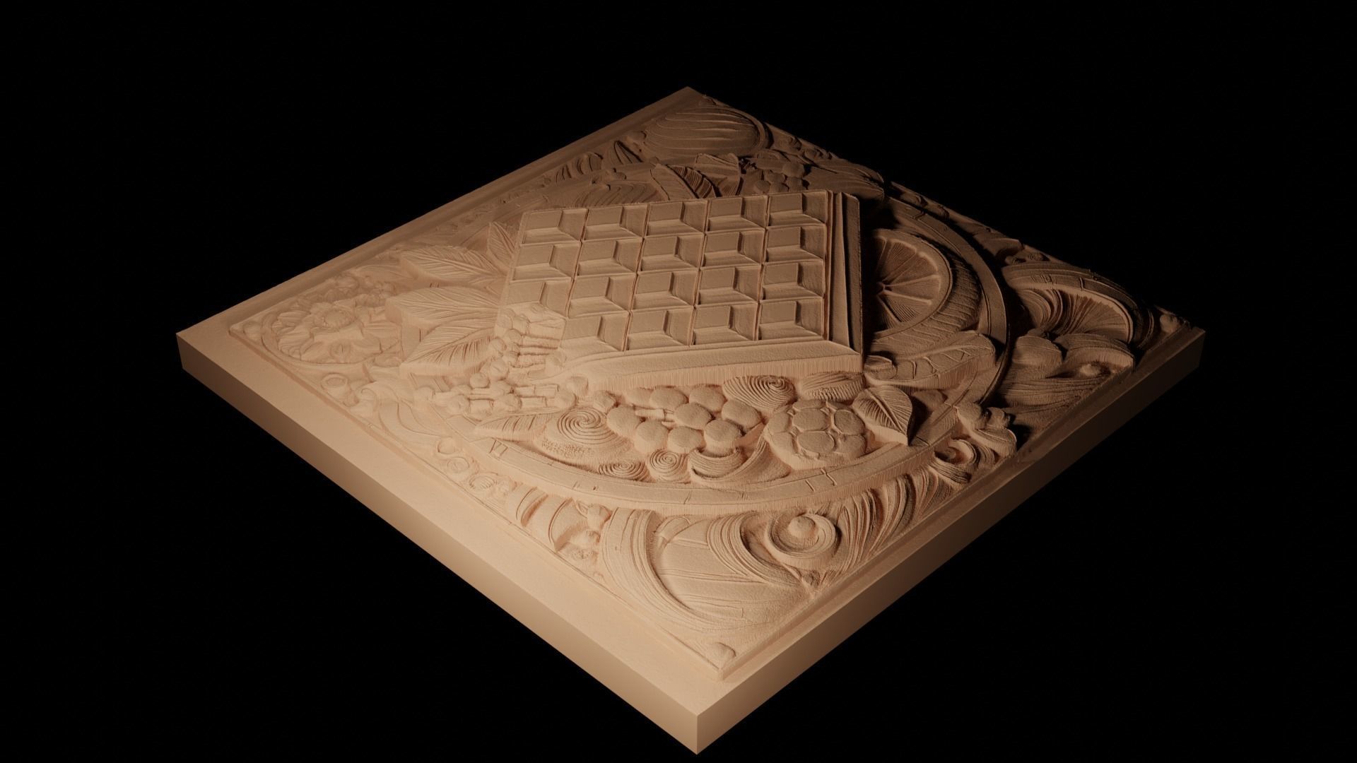 Chocolate 02 CNC 3d Print High Relief Sand Casting 3D print model_2