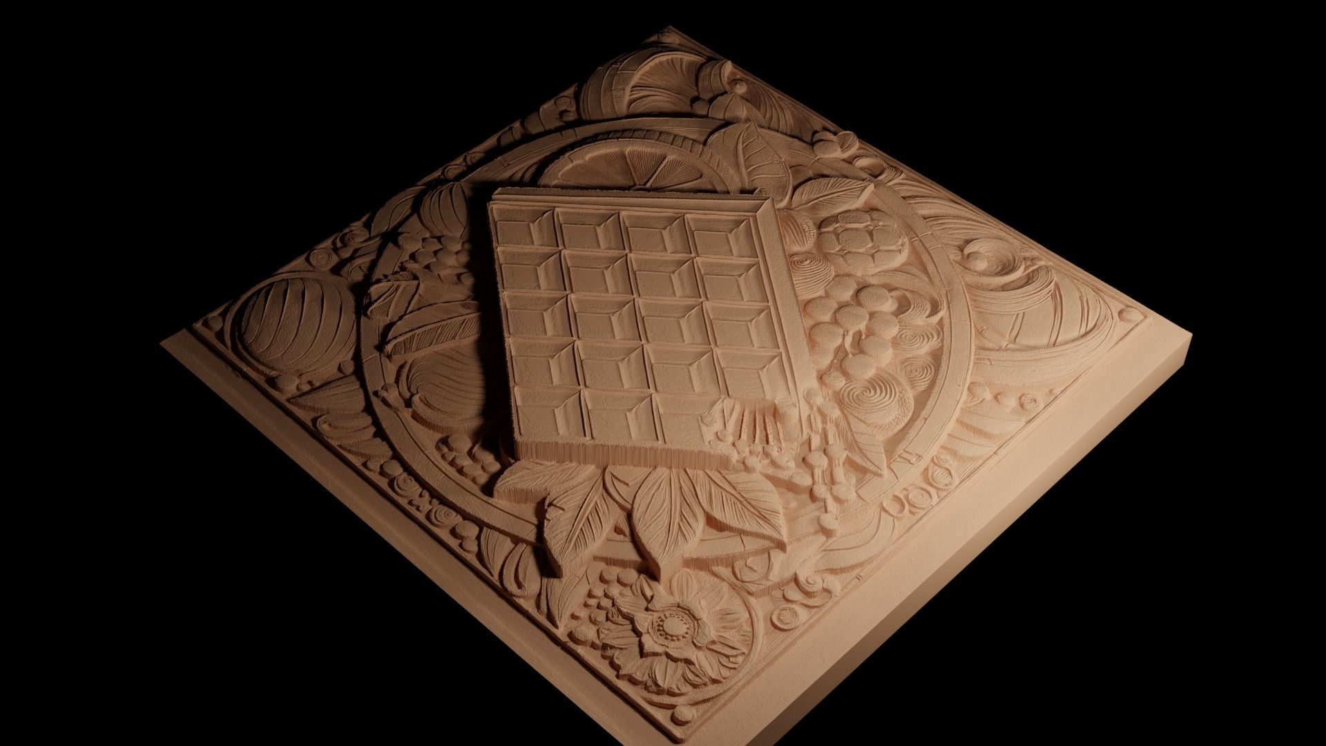 Chocolate 02 CNC 3d Print High Relief Sand Casting 3D print model_4
