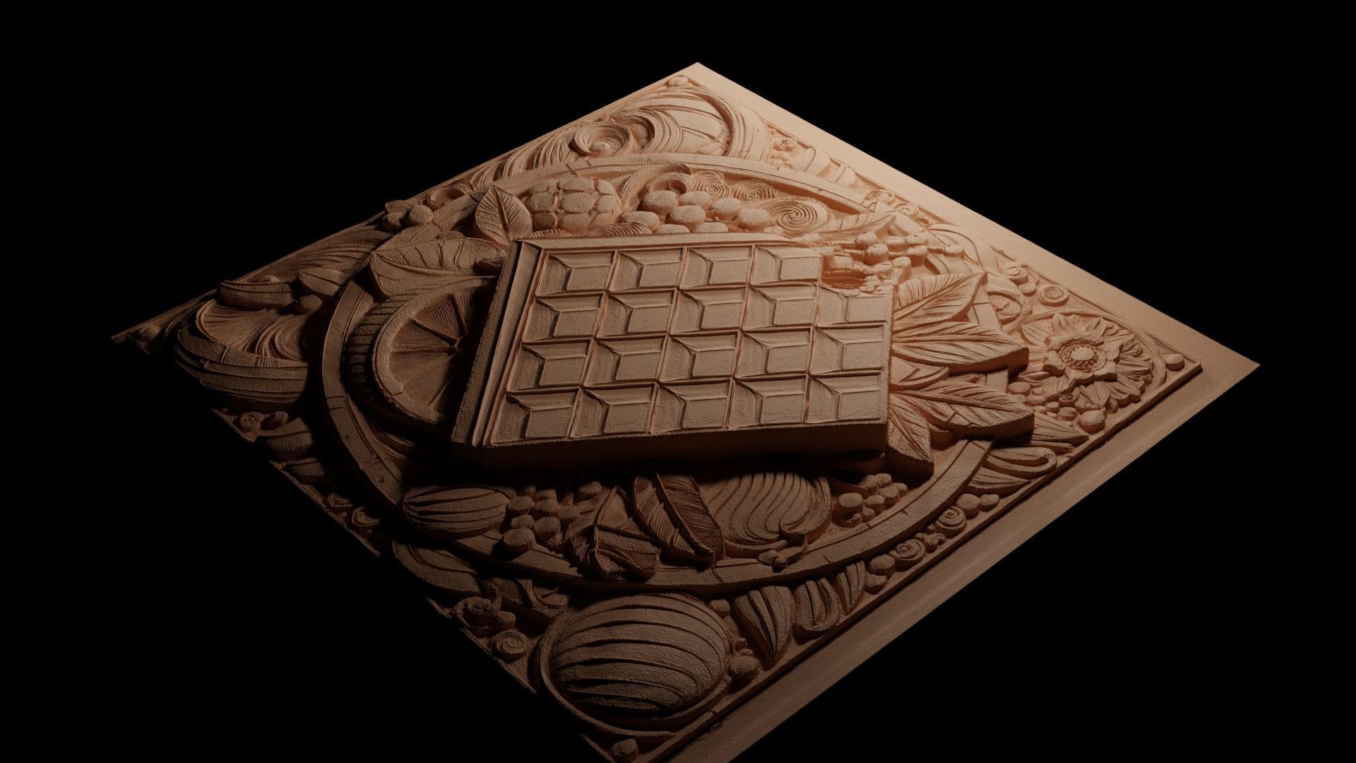 Chocolate 02 CNC 3d Print High Relief Sand Casting 3D print model_3