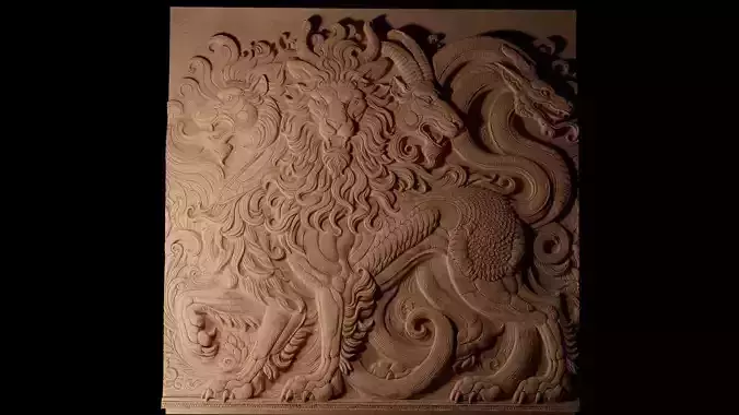 Chimaera CNC 3d Print High Relief Sand Casting