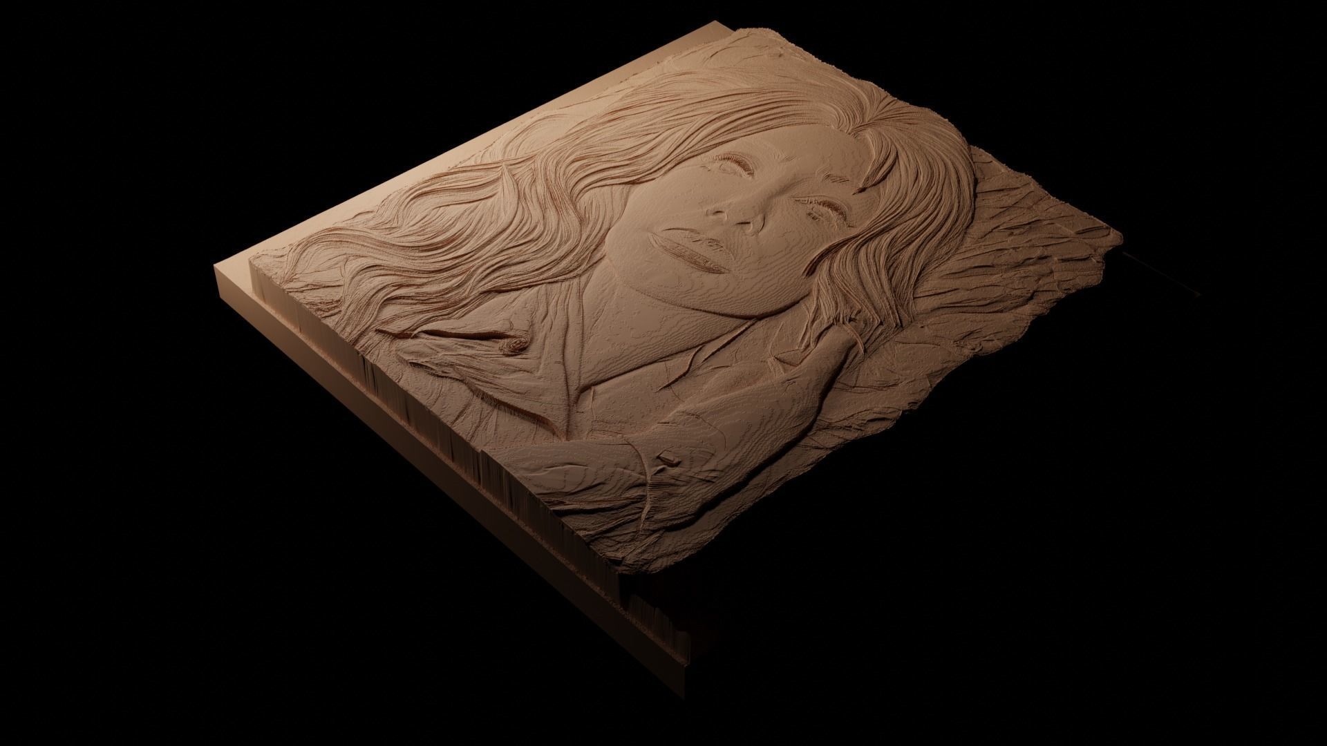 Cher CNC 3d Print High Relief Sand Casting 3D print model_1