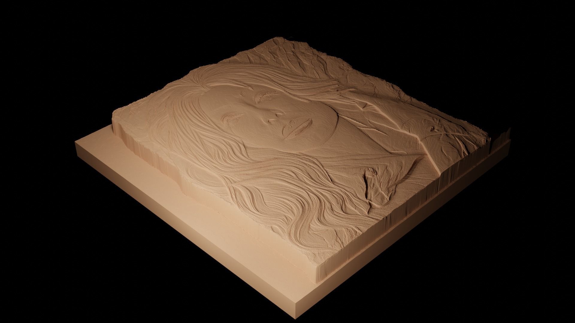 Cher CNC 3d Print High Relief Sand Casting 3D print model_2