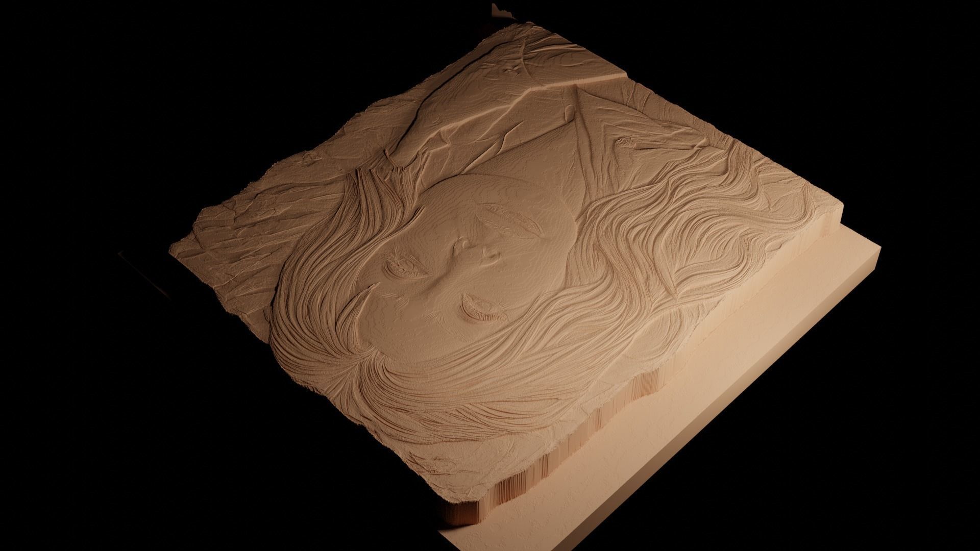 Cher CNC 3d Print High Relief Sand Casting 3D print model_4