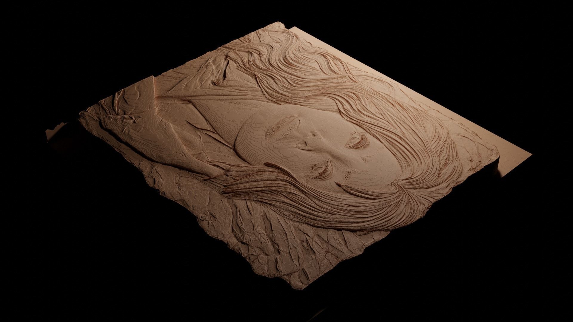 Cher CNC 3d Print High Relief Sand Casting 3D print model_3