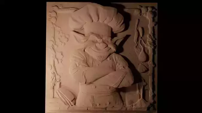 Chef Trolls CNC 3d Print High Relief Sand Casting 3D print model