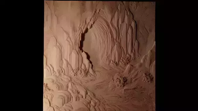 Cave CNC 3d Print High Relief Sand Casting