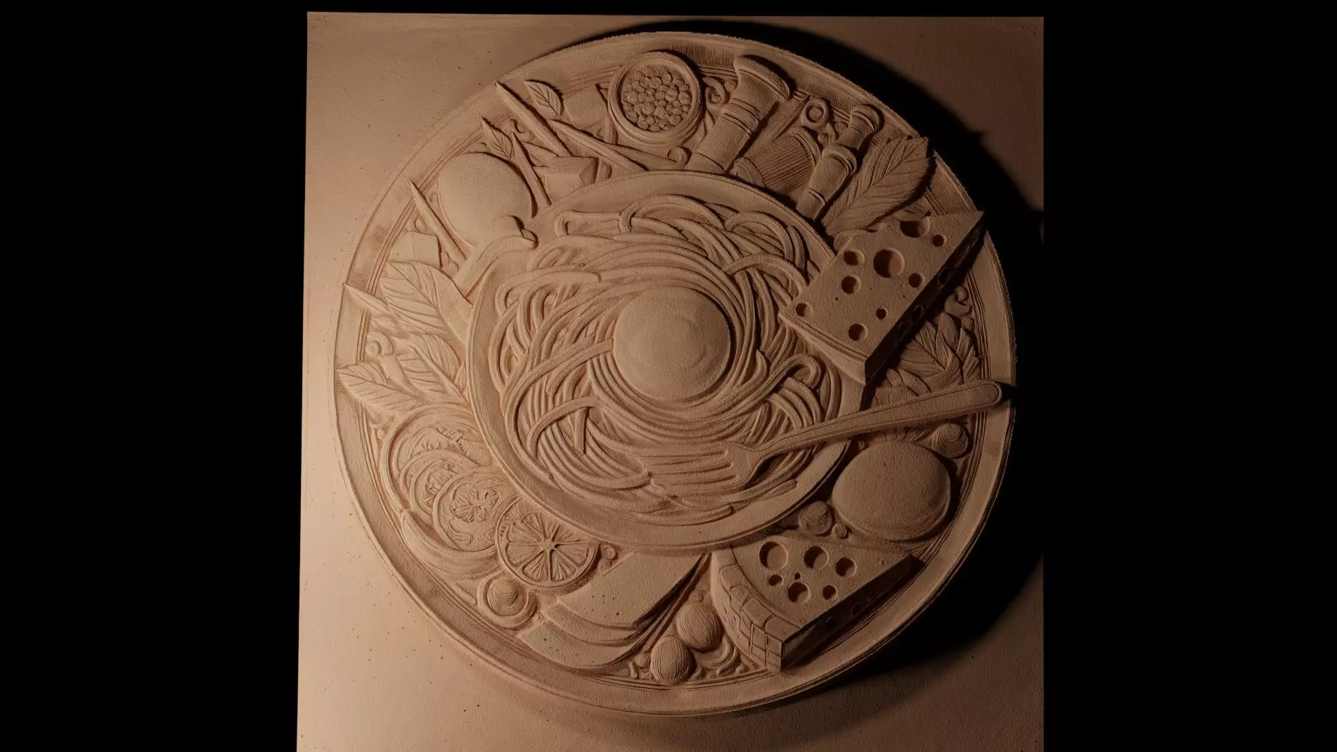 Carbonara CNC 3d Print High Relief Sand Casting 3D print model_0