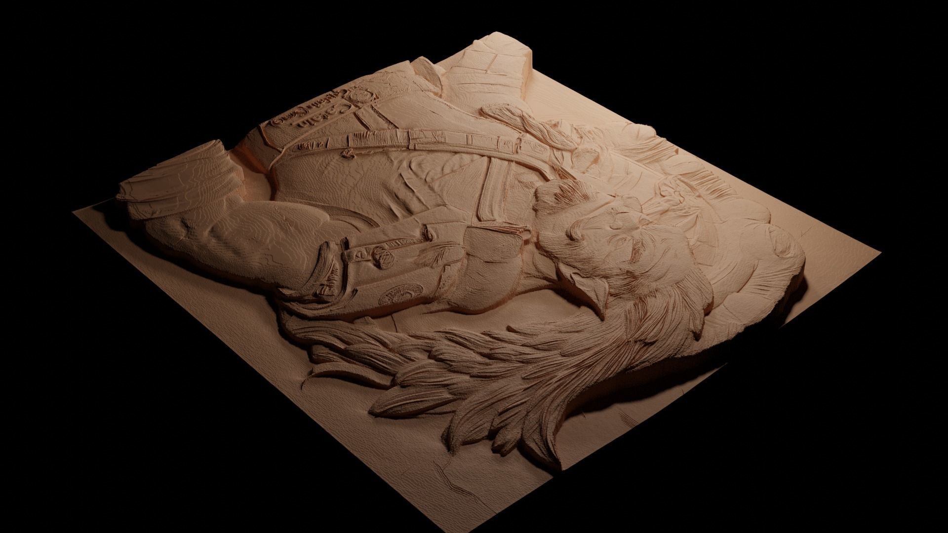 Captain Smek Home CNC 3d Print High Relief Sand Casting 3D print model_3