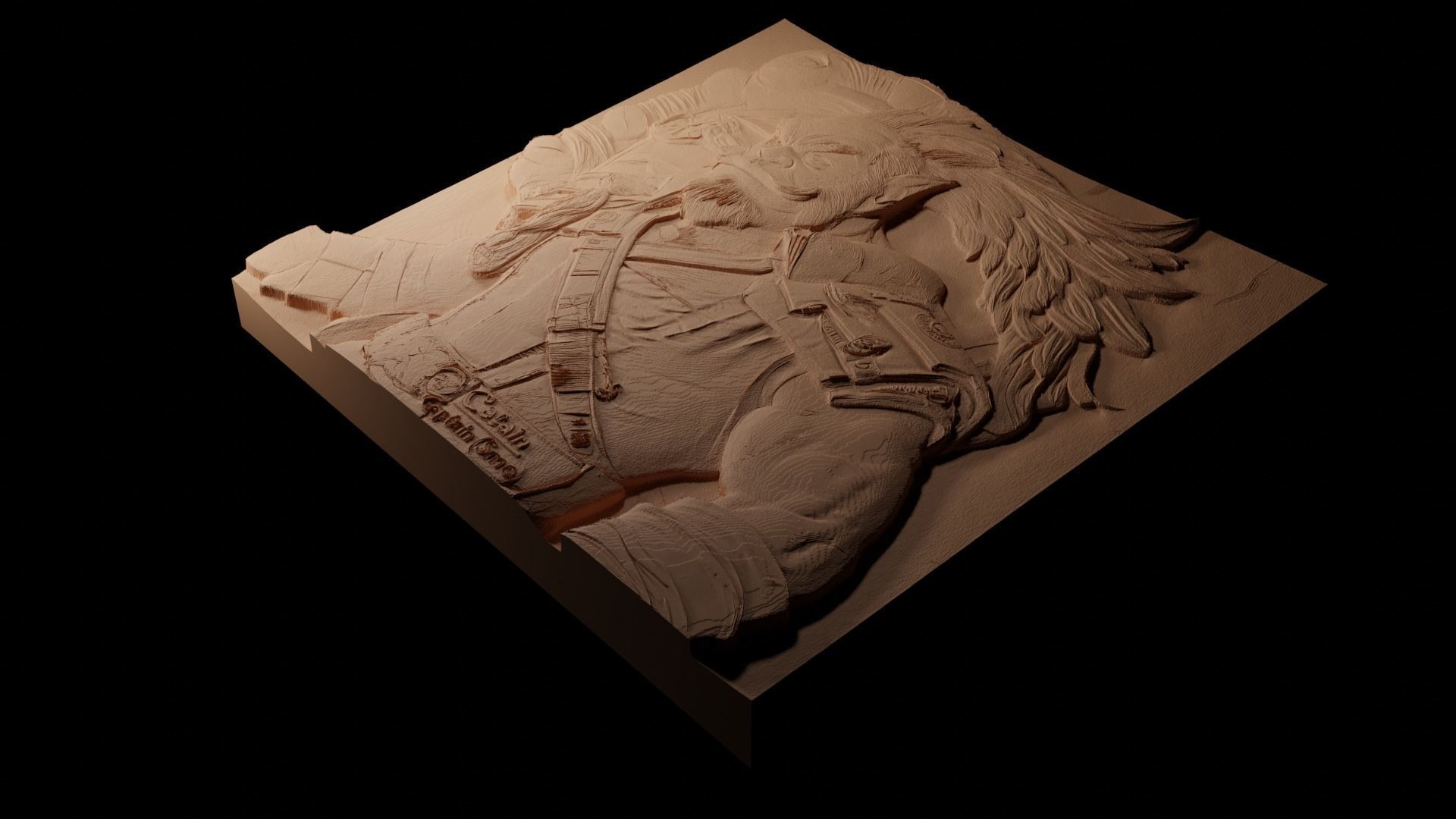 Captain Smek Home CNC 3d Print High Relief Sand Casting 3D print model_1