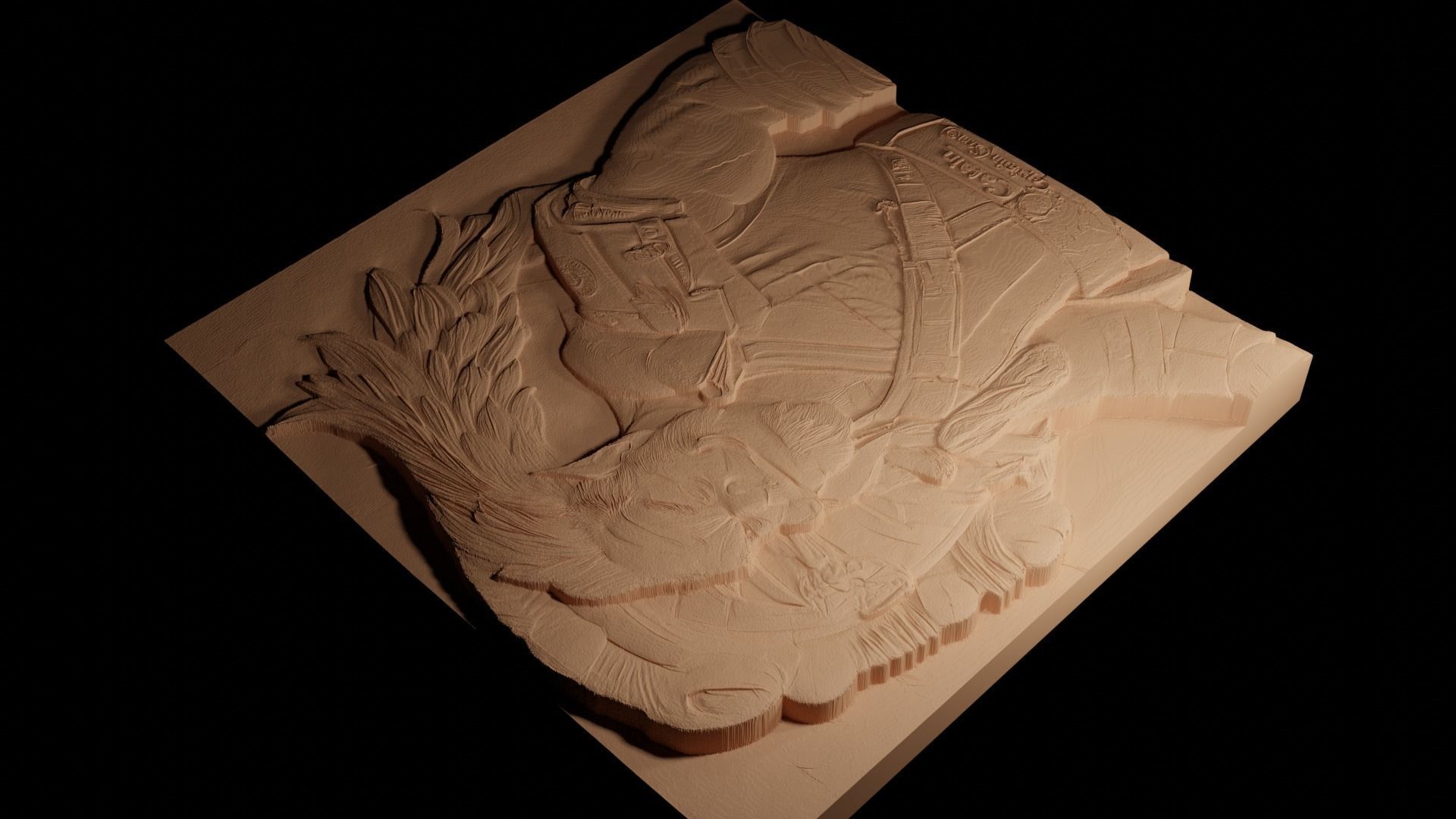 Captain Smek Home CNC 3d Print High Relief Sand Casting 3D print model_4