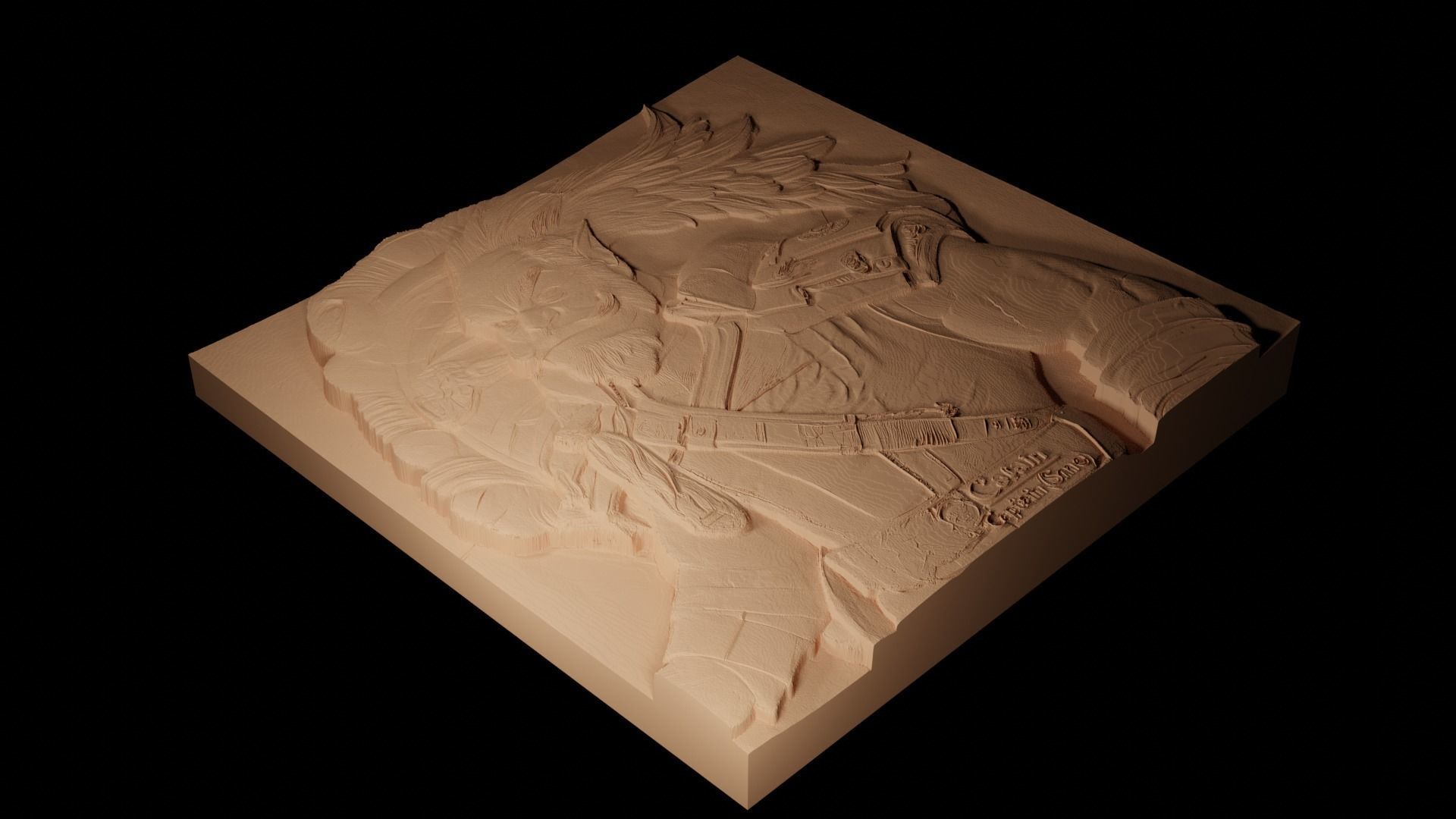 Captain Smek Home CNC 3d Print High Relief Sand Casting 3D print model_2