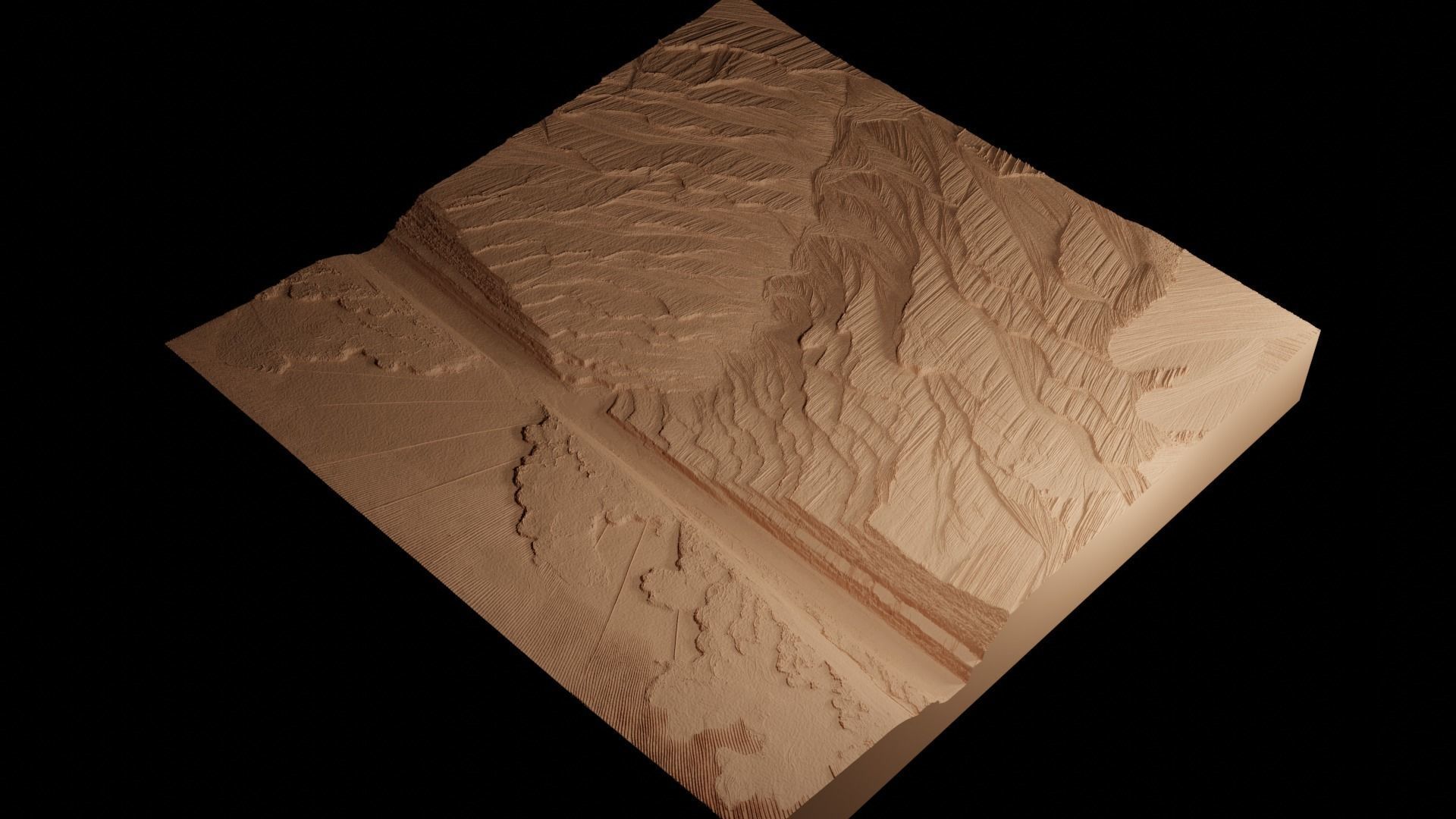 Canyon CNC 3d Print High Relief Sand Casting 3D print model_4