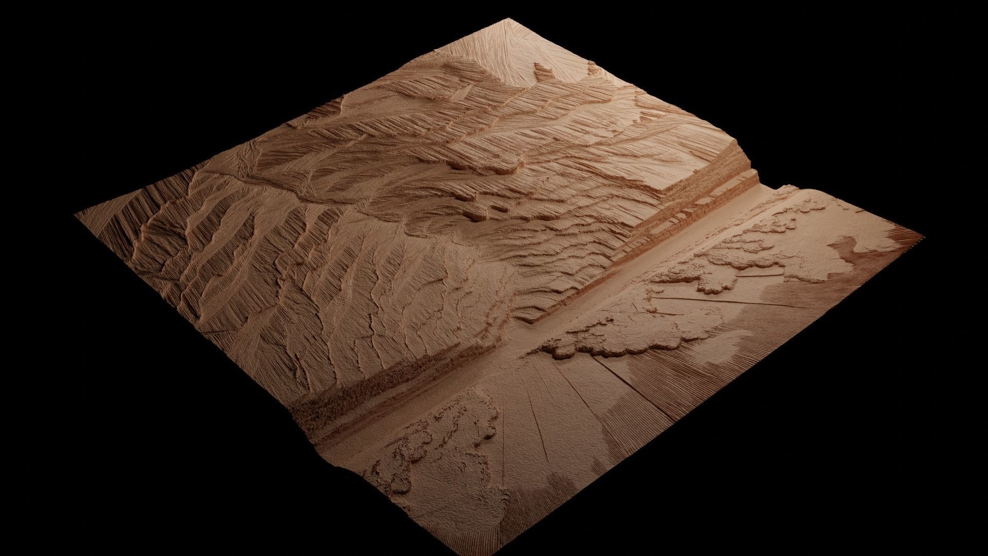 Canyon CNC 3d Print High Relief Sand Casting 3D print model_3