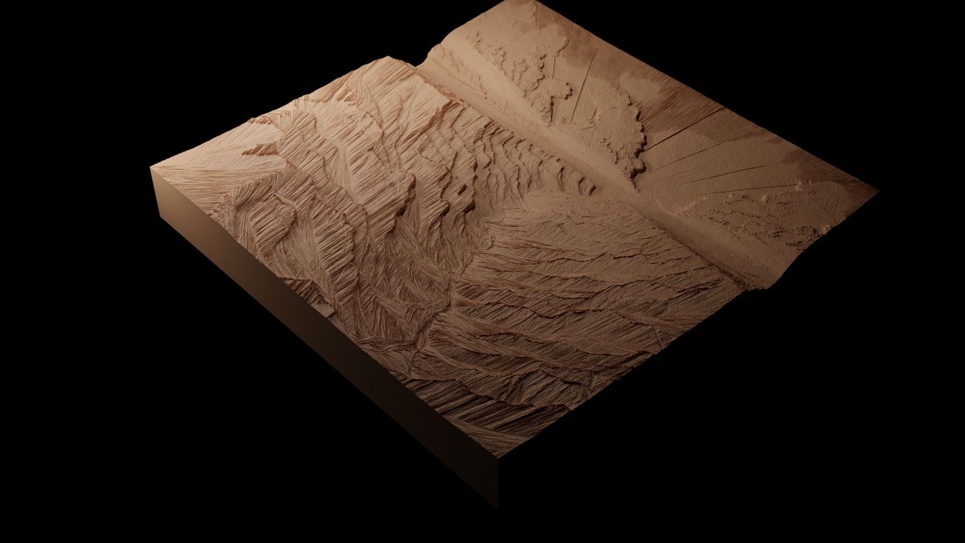 Canyon CNC 3d Print High Relief Sand Casting 3D print model_1