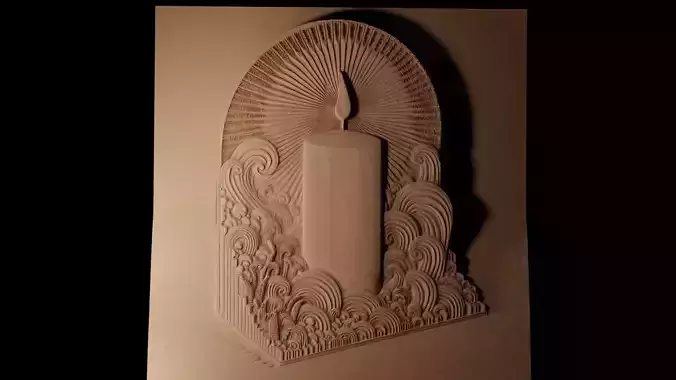 Candle CNC 3d Print High Relief Sand Casting 3D print model