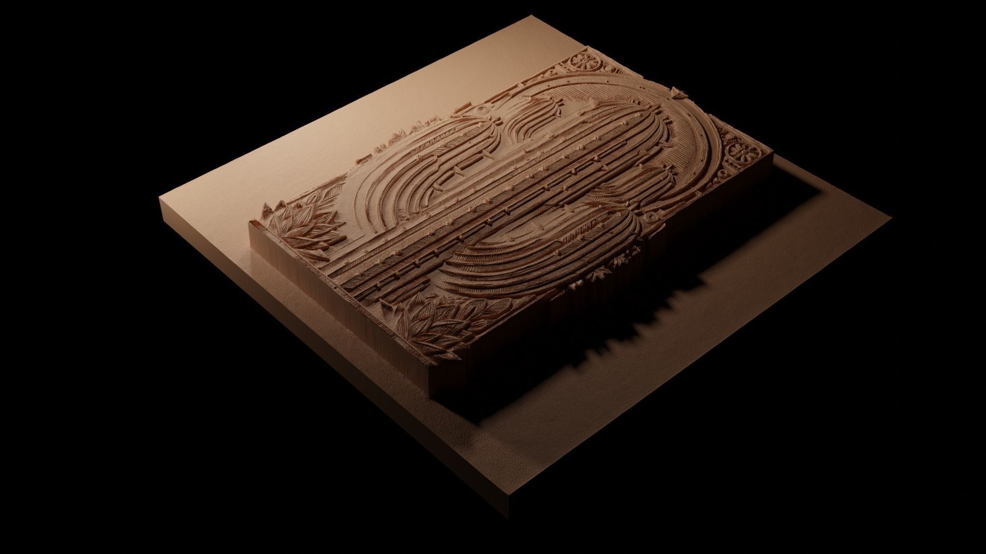 Cactus CNC 3d Print High Relief Sand Casting 3D print model_1