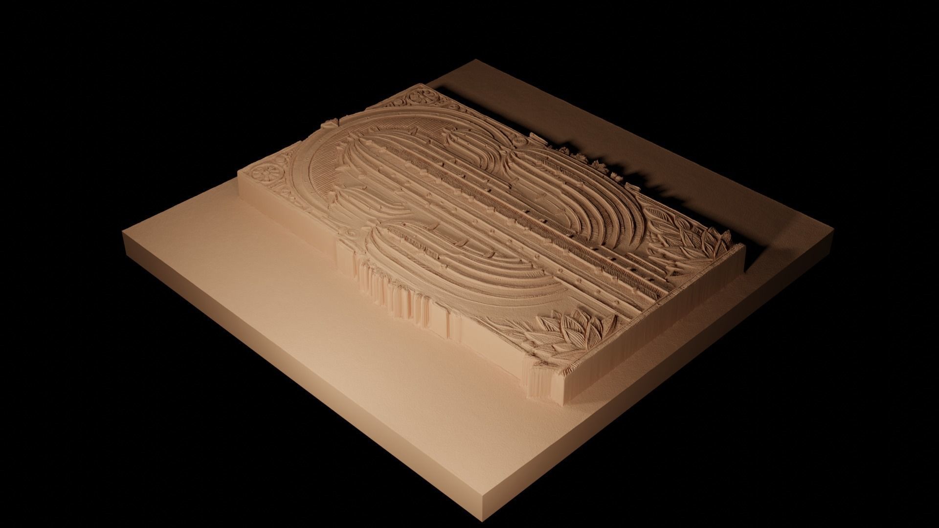 Cactus CNC 3d Print High Relief Sand Casting 3D print model_2