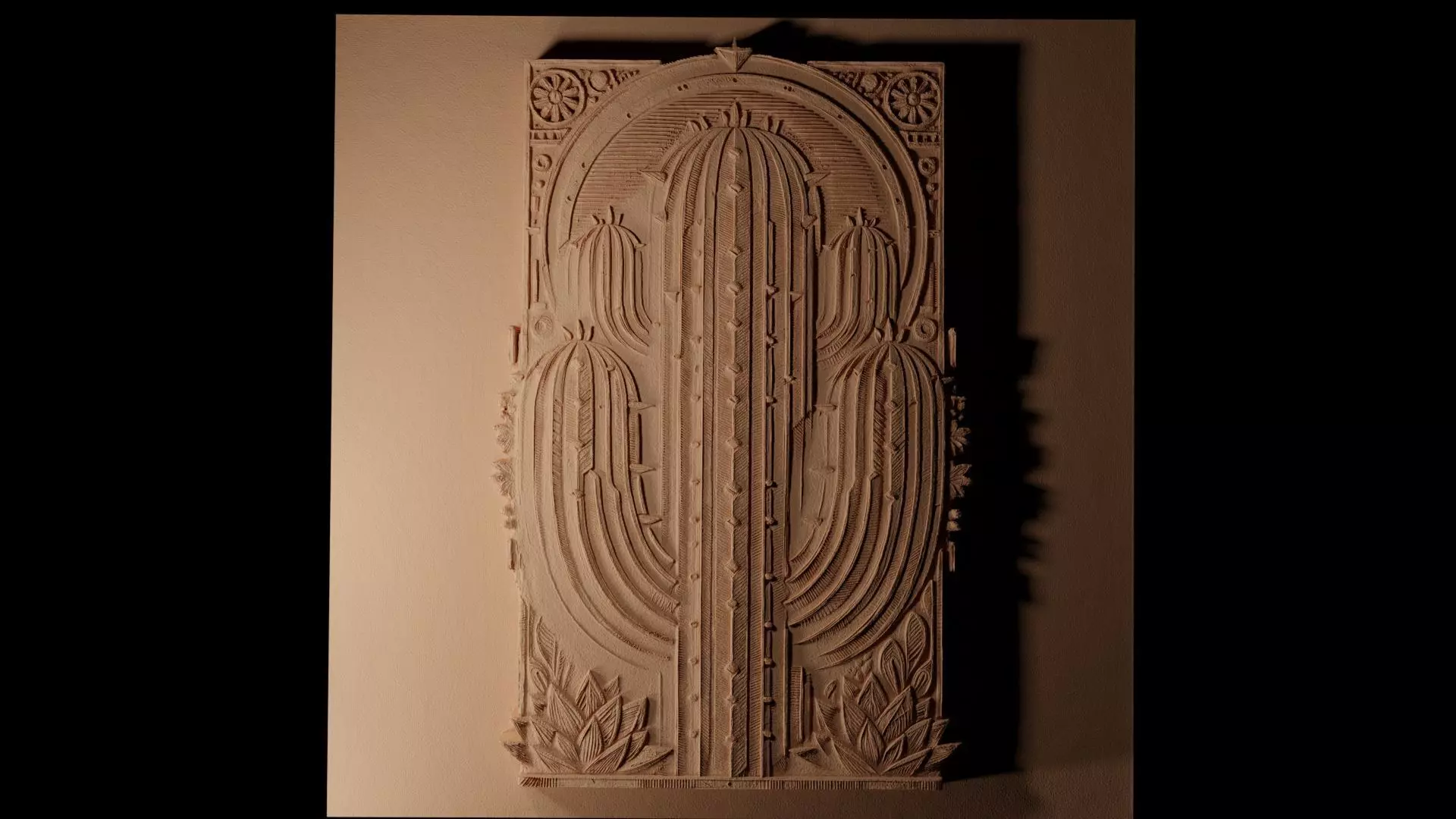 Cactus CNC 3d Print High Relief Sand Casting 3D print model_0