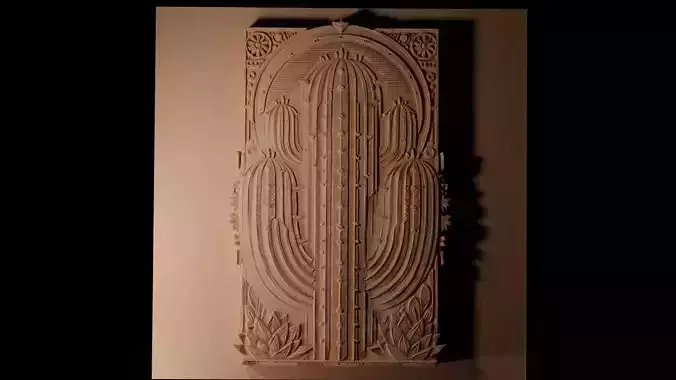Cactus CNC 3d Print High Relief Sand Casting 3D print model