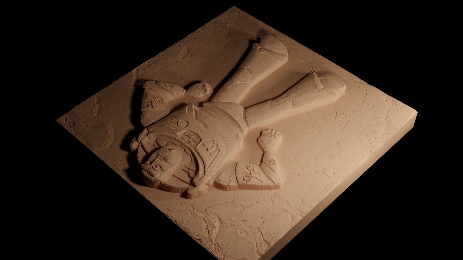 Buzz Lightyear Toy Story CNC 3d Print High Relief Sand Casting 3D print model_4