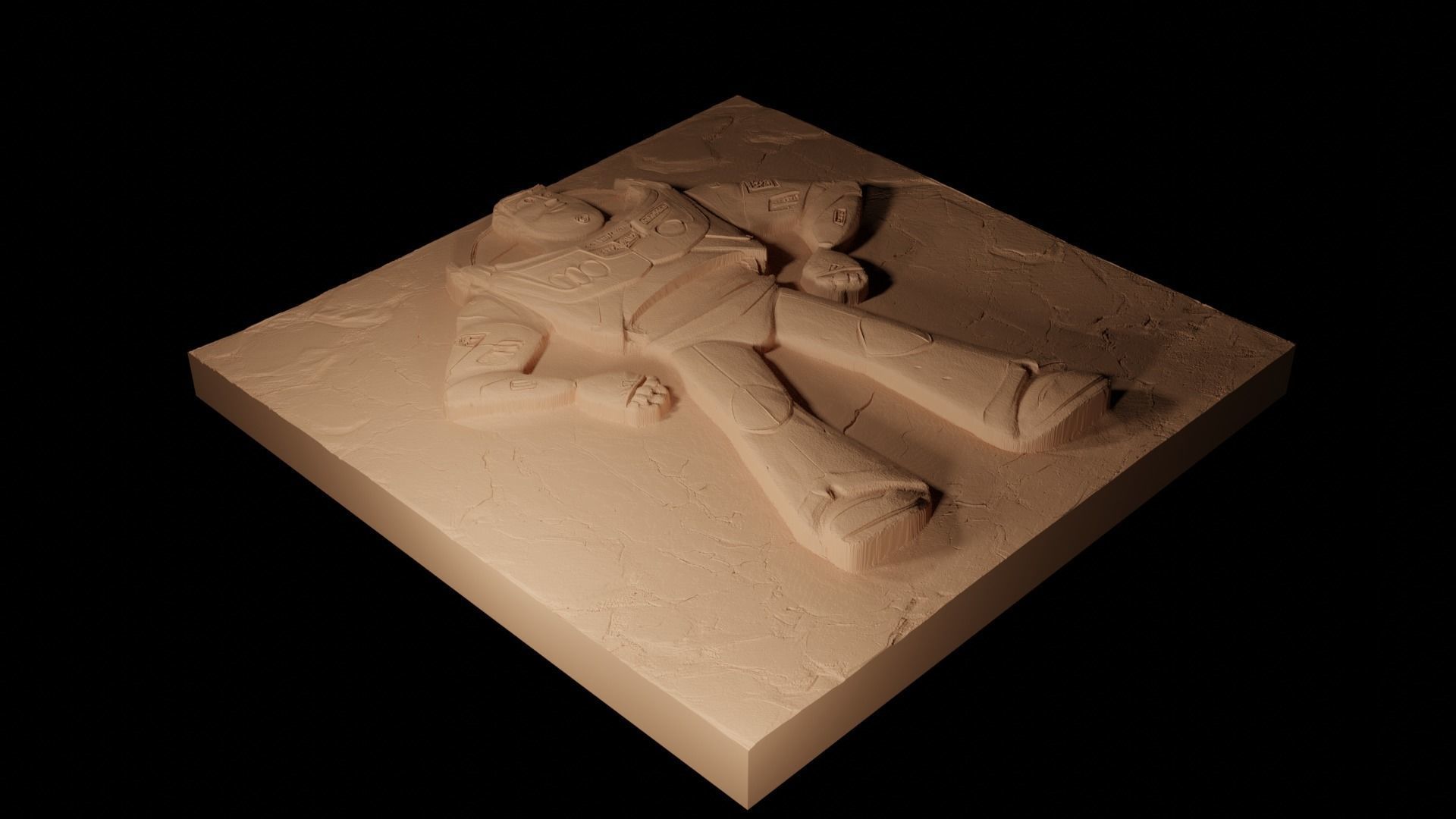 Buzz Lightyear Toy Story CNC 3d Print High Relief Sand Casting 3D print model_2