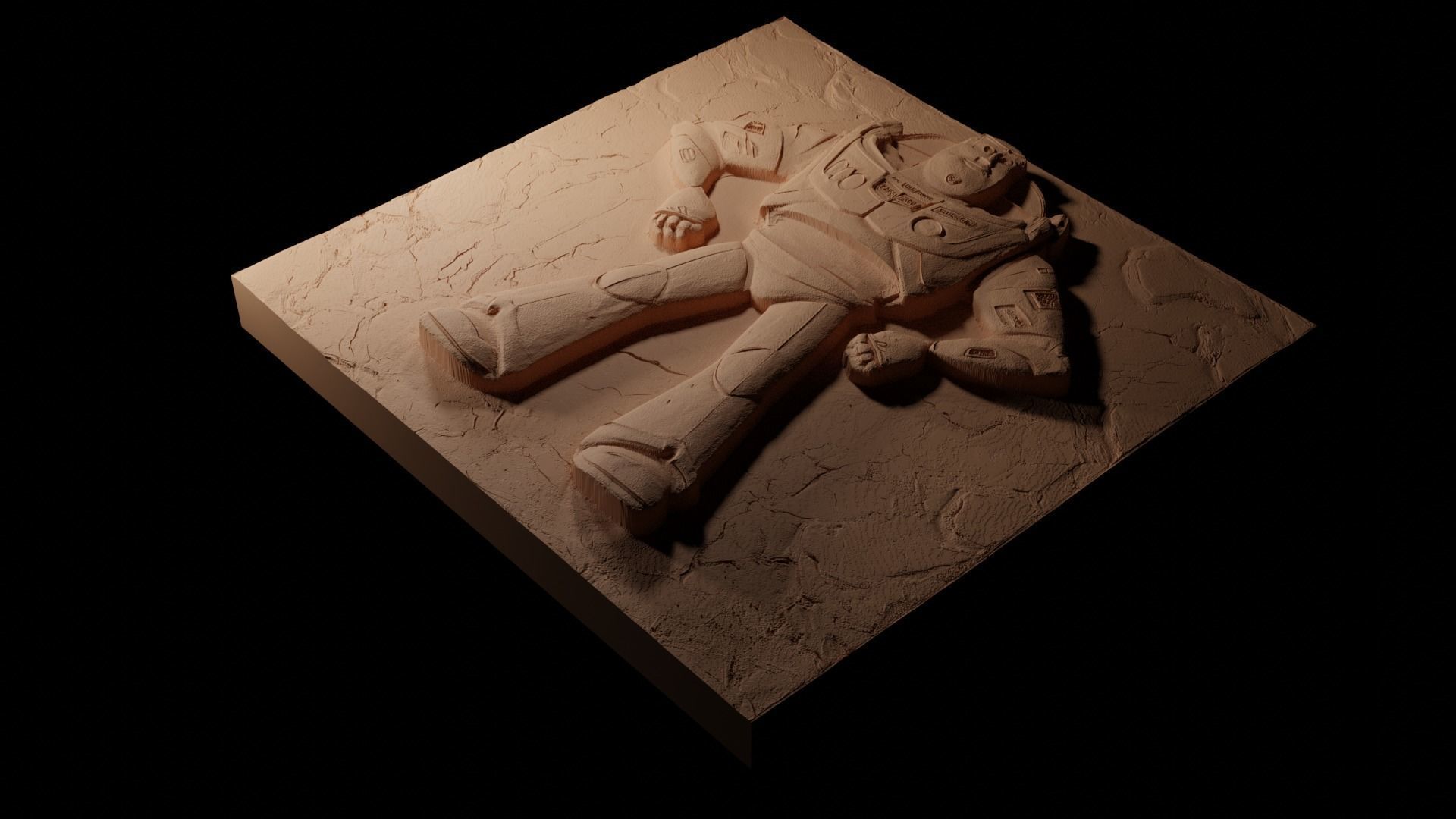 Buzz Lightyear Toy Story CNC 3d Print High Relief Sand Casting 3D print model_1