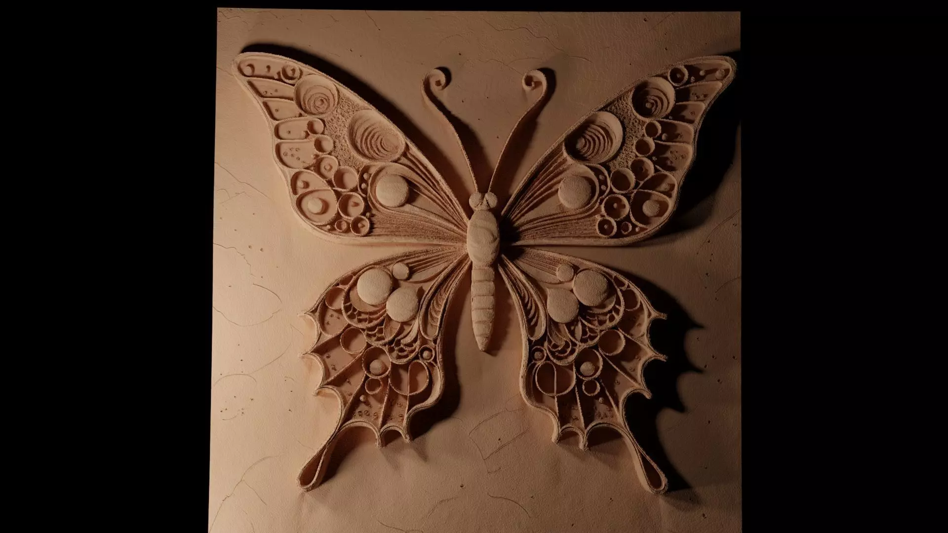 Butterfly CNC 3d Print High Relief Sand Casting 3D print model_0