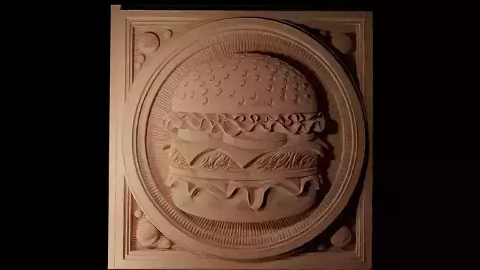 Burger CNC 3d Print High Relief Sand Casting