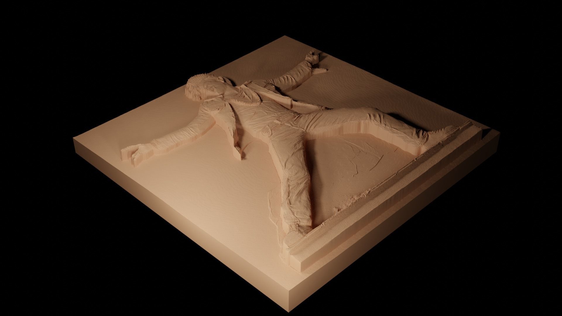 Bruno Mars CNC 3d Print High Relief Sand Casting 3D print model_2