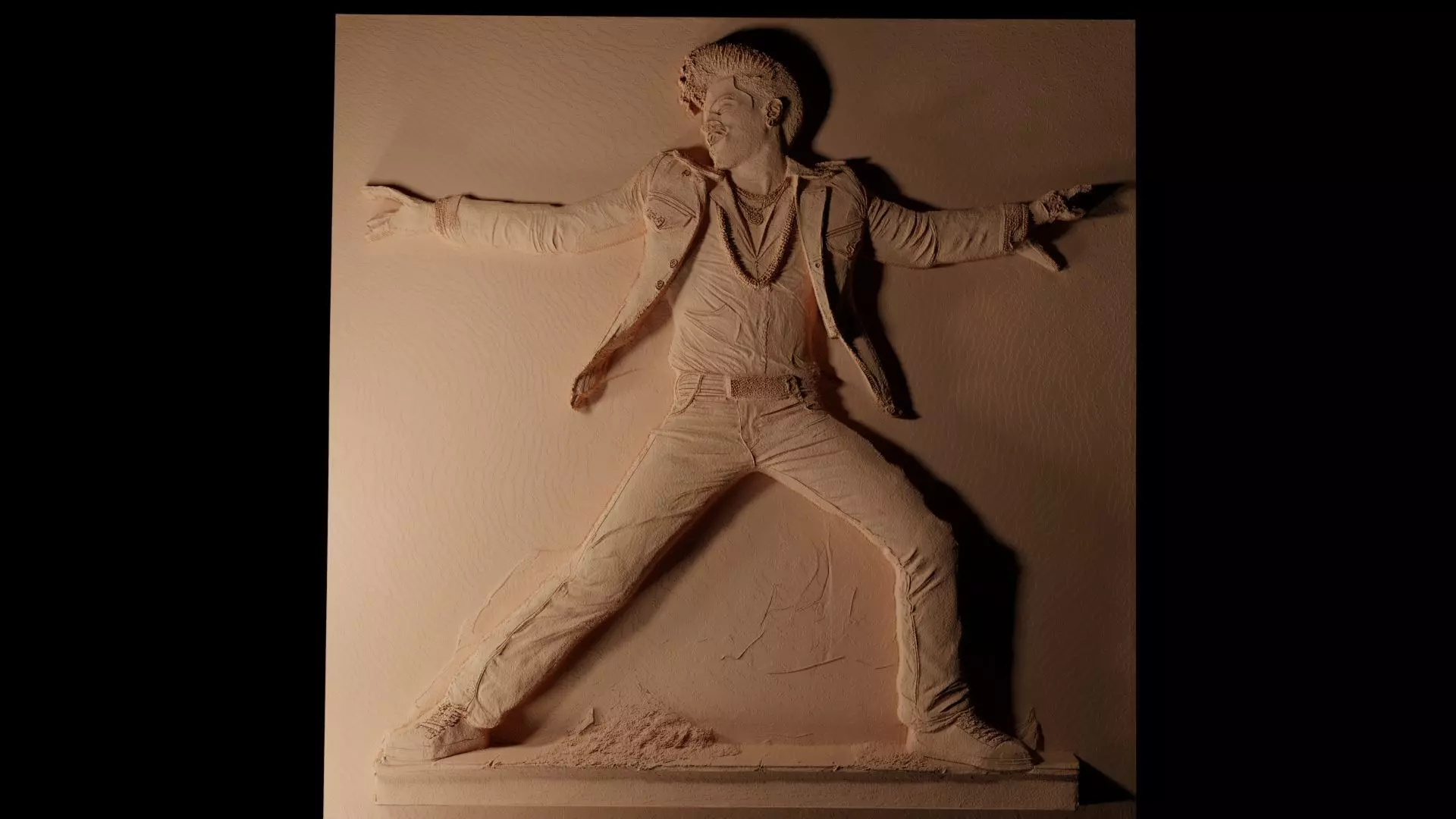 Bruno Mars CNC 3d Print High Relief Sand Casting 3D print model_0