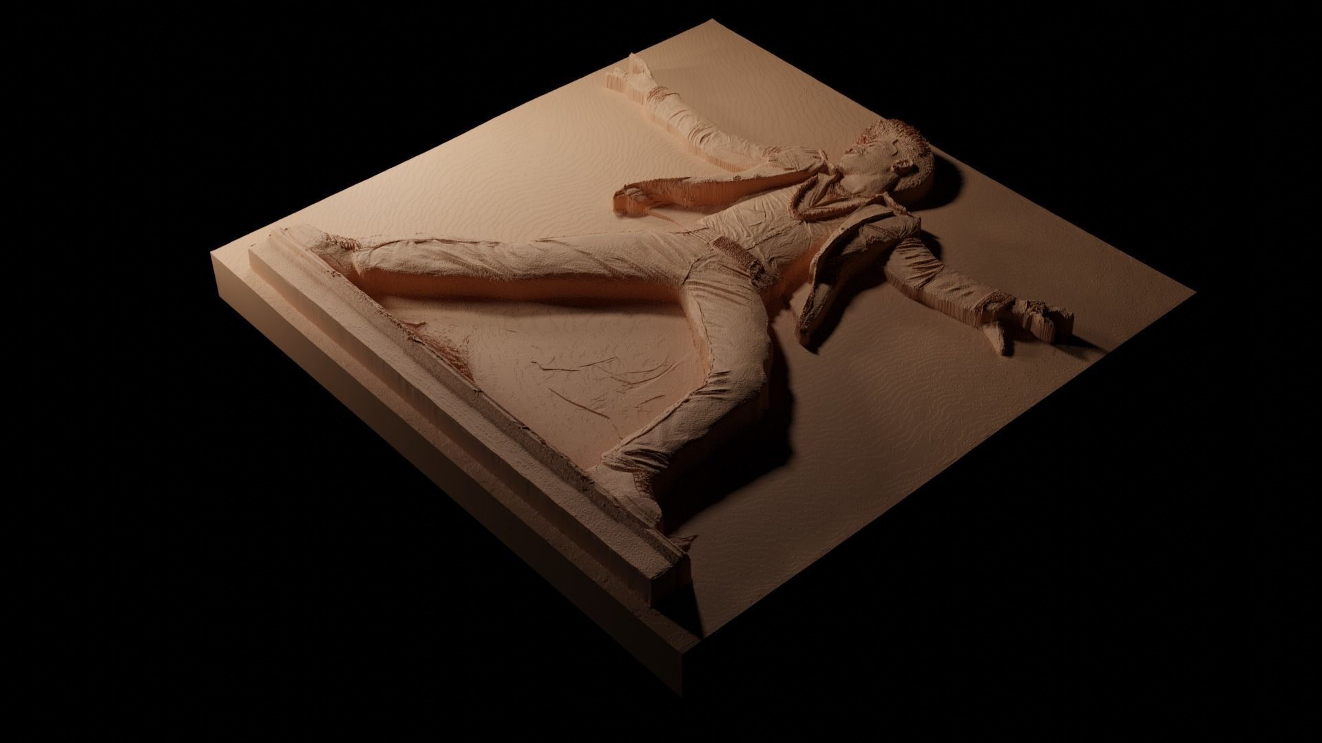 Bruno Mars CNC 3d Print High Relief Sand Casting 3D print model_1