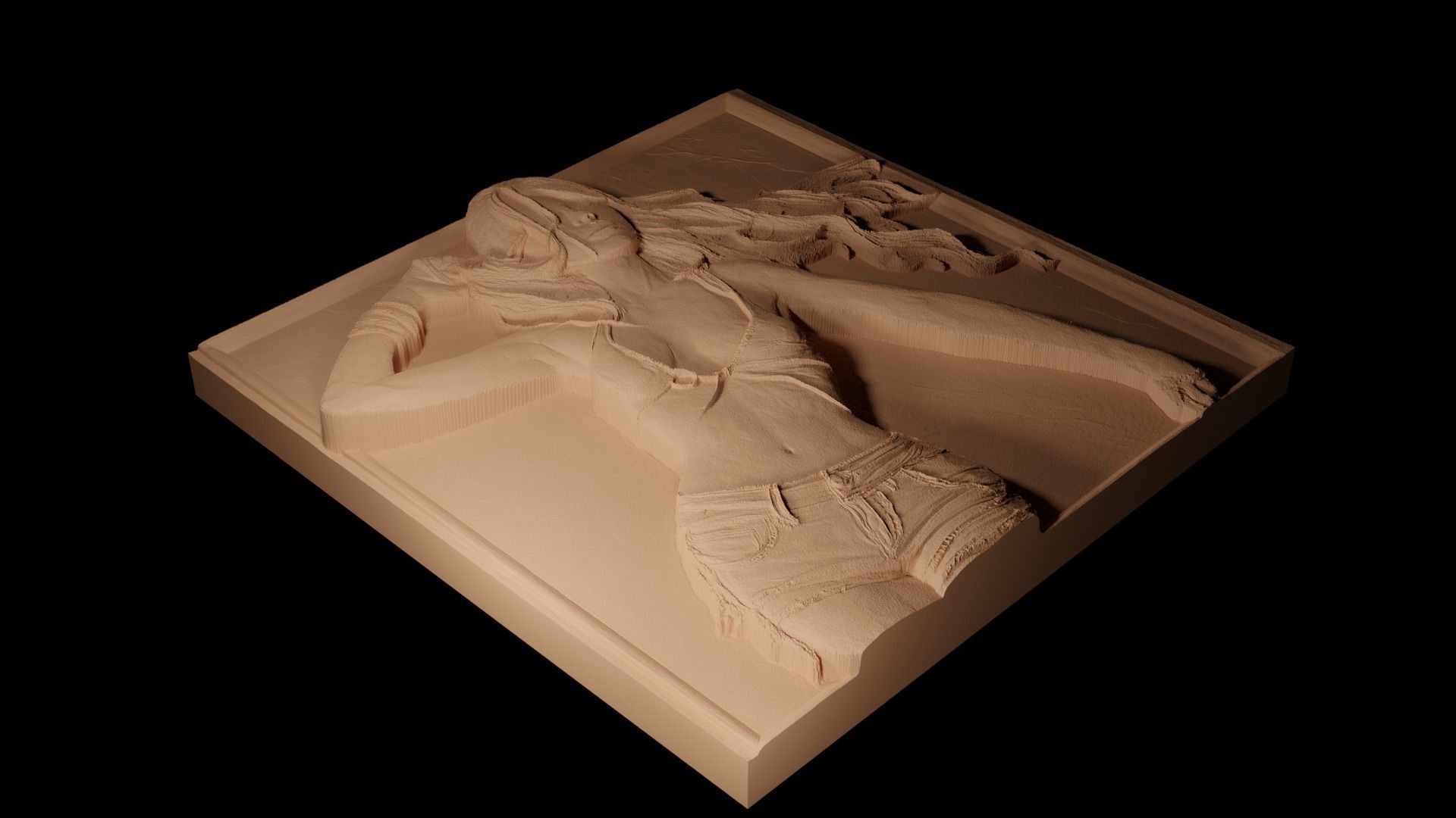 Britney Spears CNC 3d Print High Relief Sand Casting 3D print model_2