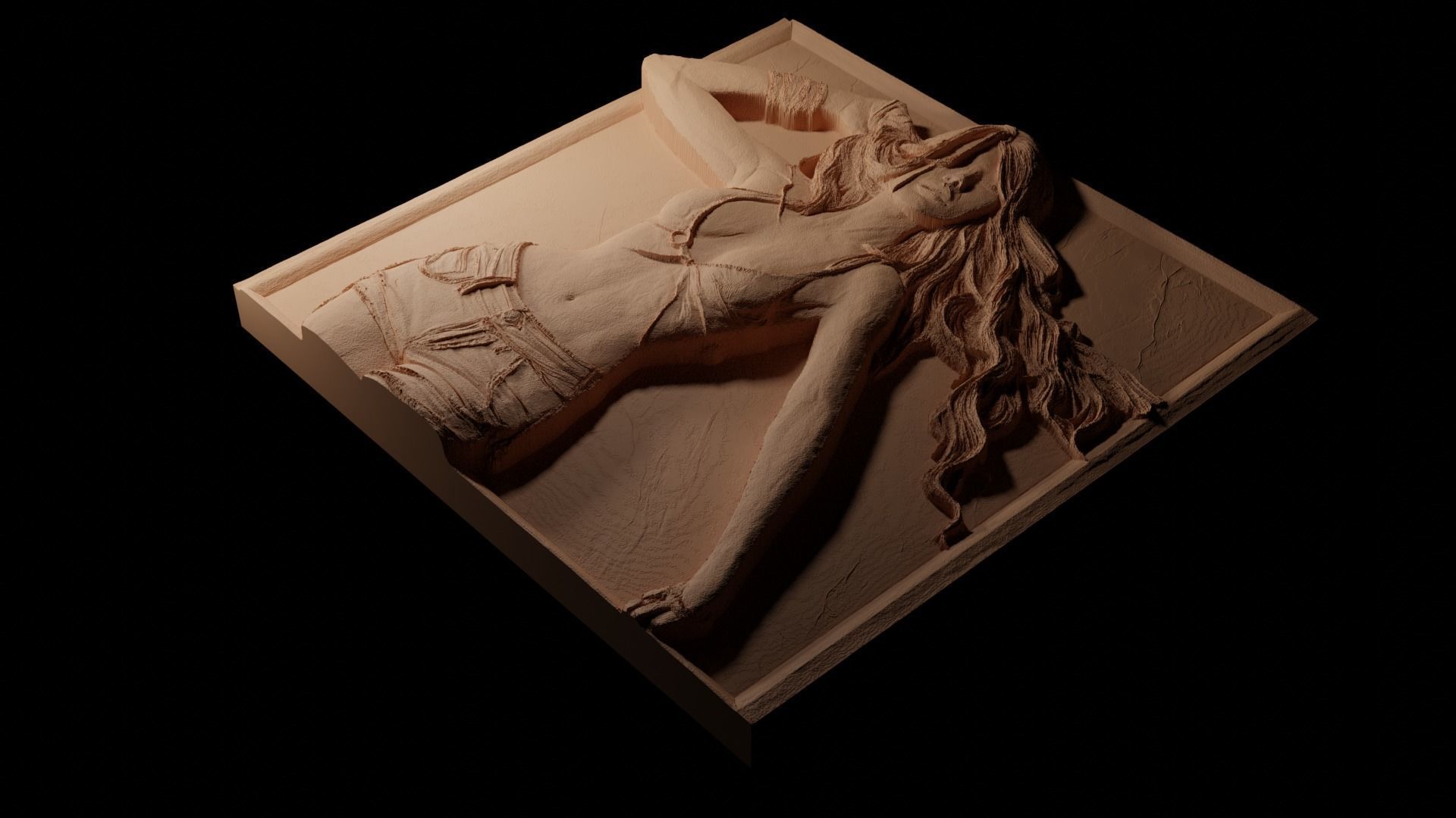 Britney Spears CNC 3d Print High Relief Sand Casting 3D print model_1