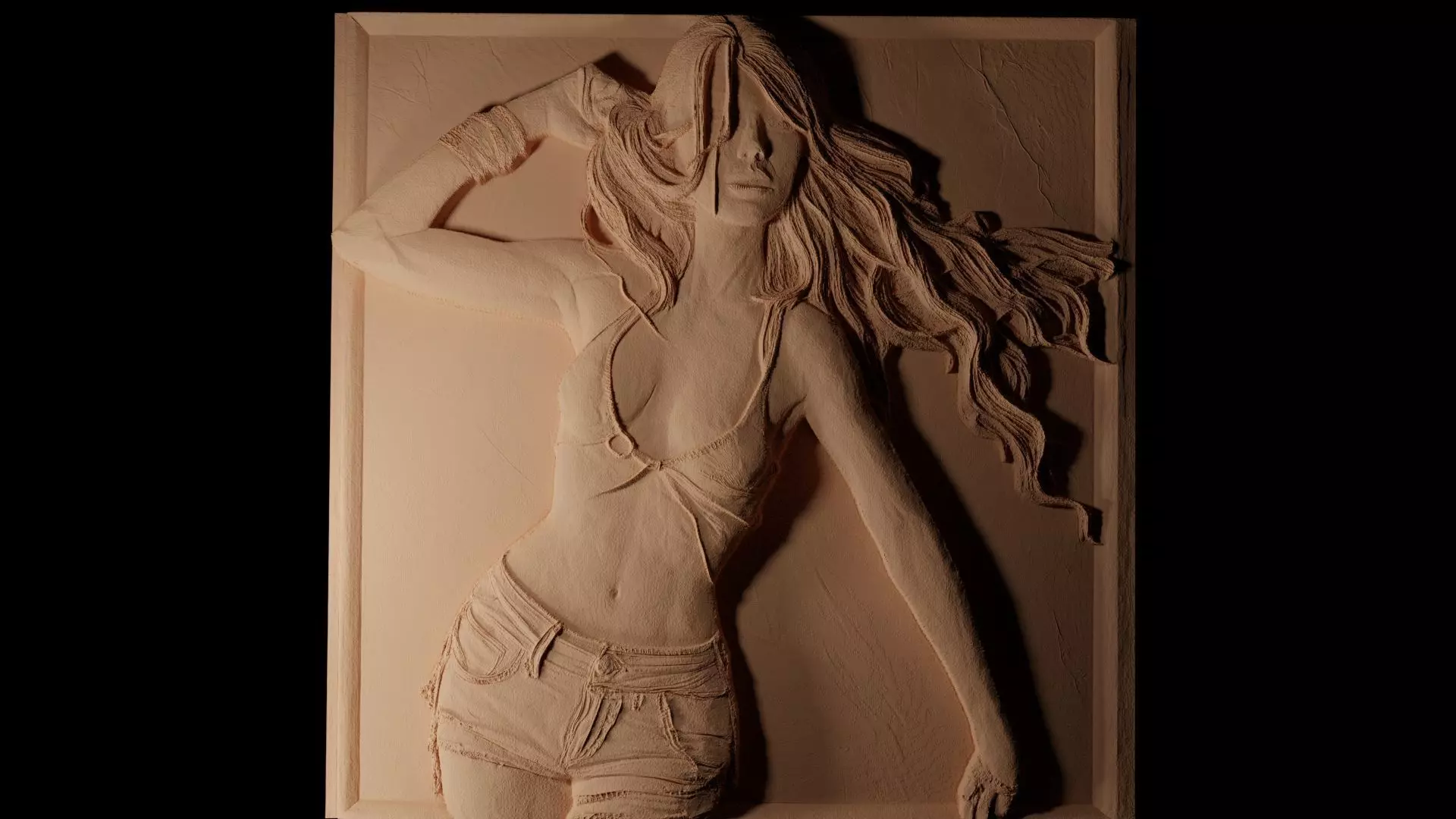 Britney Spears CNC 3d Print High Relief Sand Casting 3D print model_0