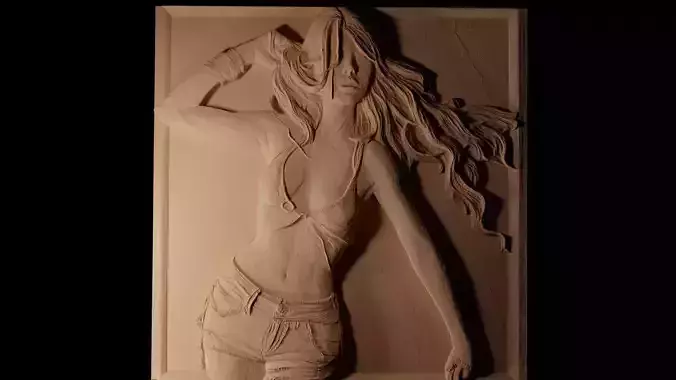 Britney Spears CNC 3d Print High Relief Sand Casting 3D print model