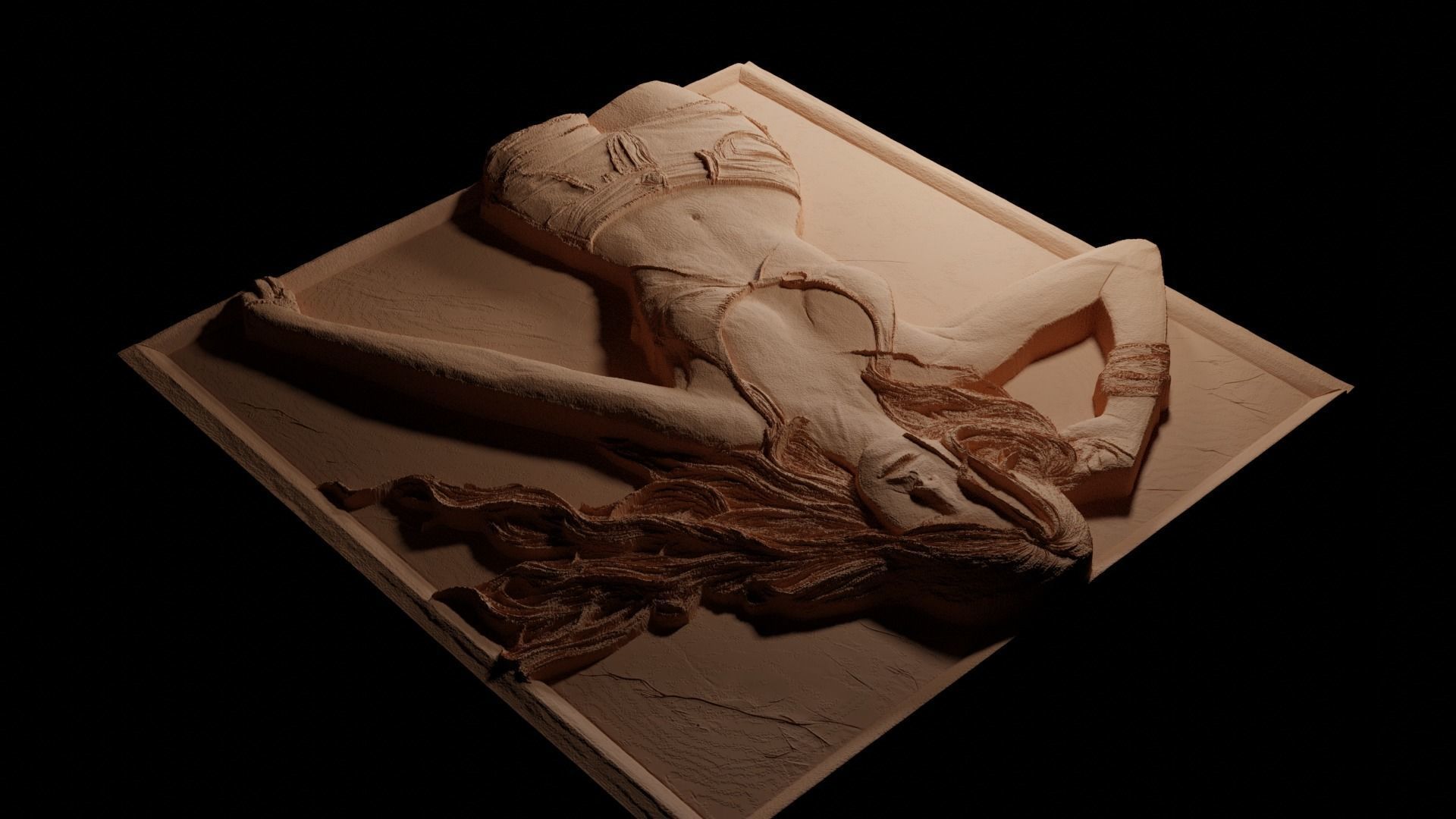 Britney Spears CNC 3d Print High Relief Sand Casting 3D print model_3