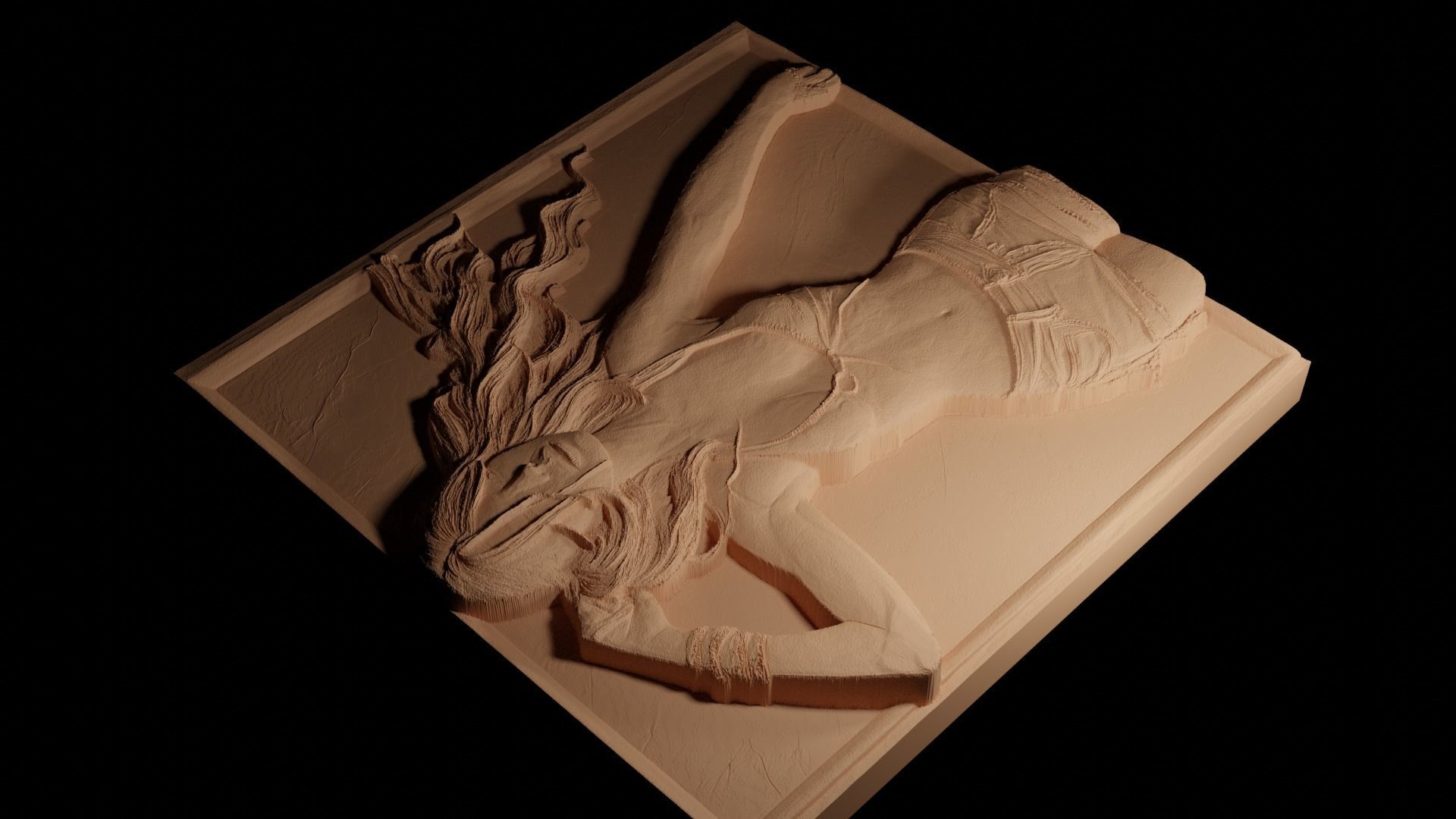 Britney Spears CNC 3d Print High Relief Sand Casting 3D print model_4