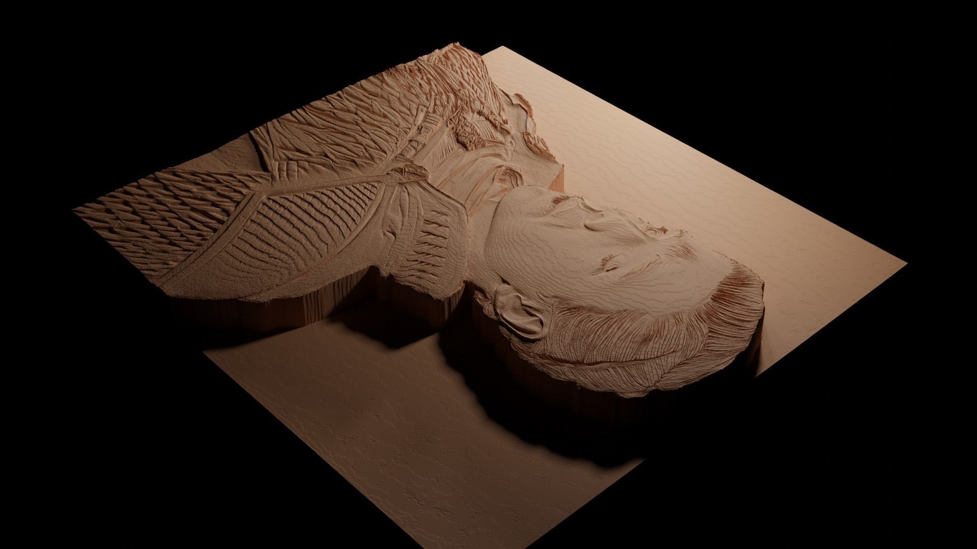 Brienne of Tarth CNC 3d Print High Relief Sand Casting 3D print model_3